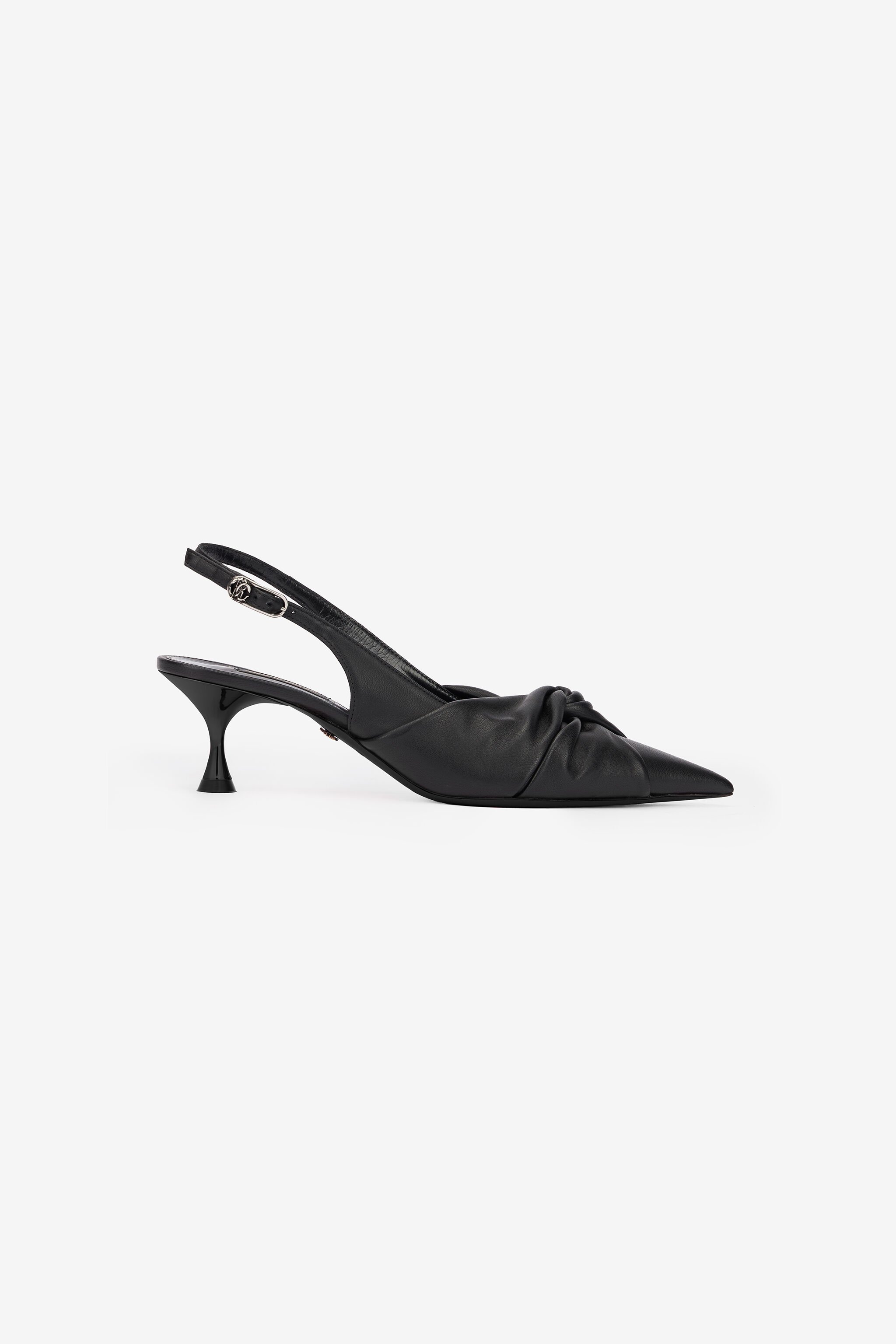 RC Leather Slingbacks Black UKS012-PN003