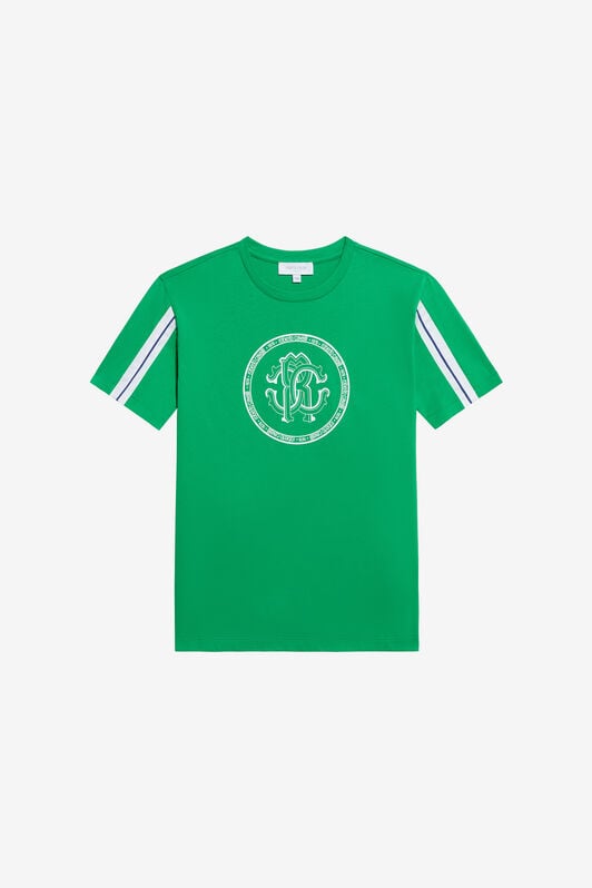 JU White Cotton T-Shirt GREEN TJT61J-JD001