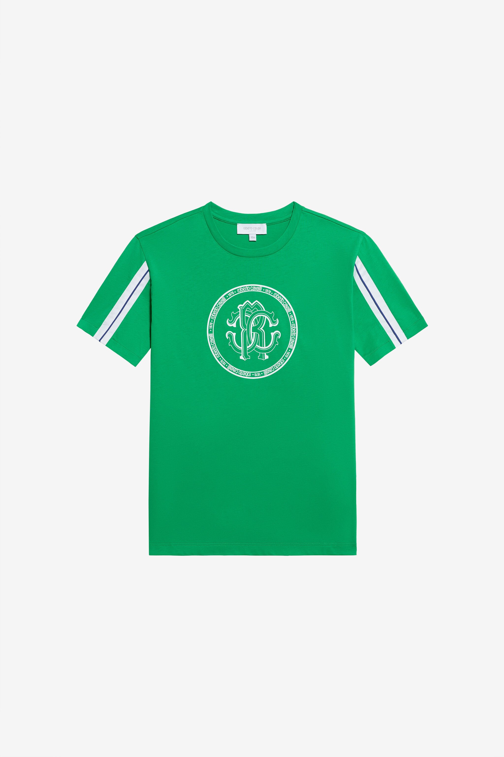 JU White Cotton T-Shirt GREEN TJT61J-JD001