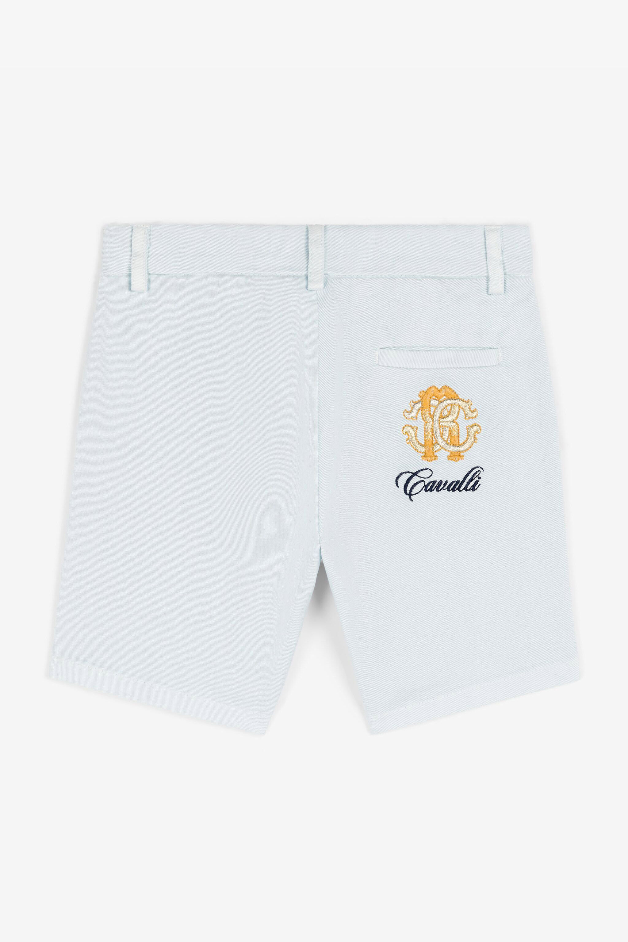 JU RC Monogram-Embroidered Shorts Light blue RJT210-FN012