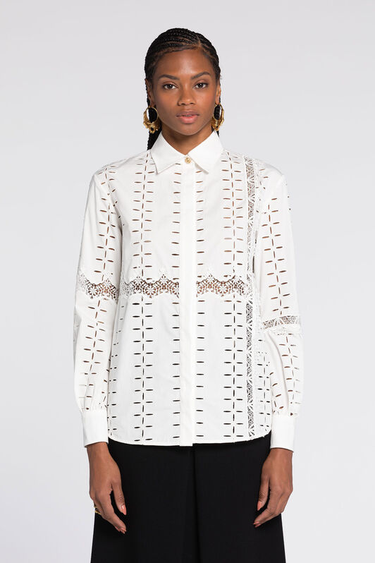 RC Cut.out embroidered shirt White QKT701-CH030