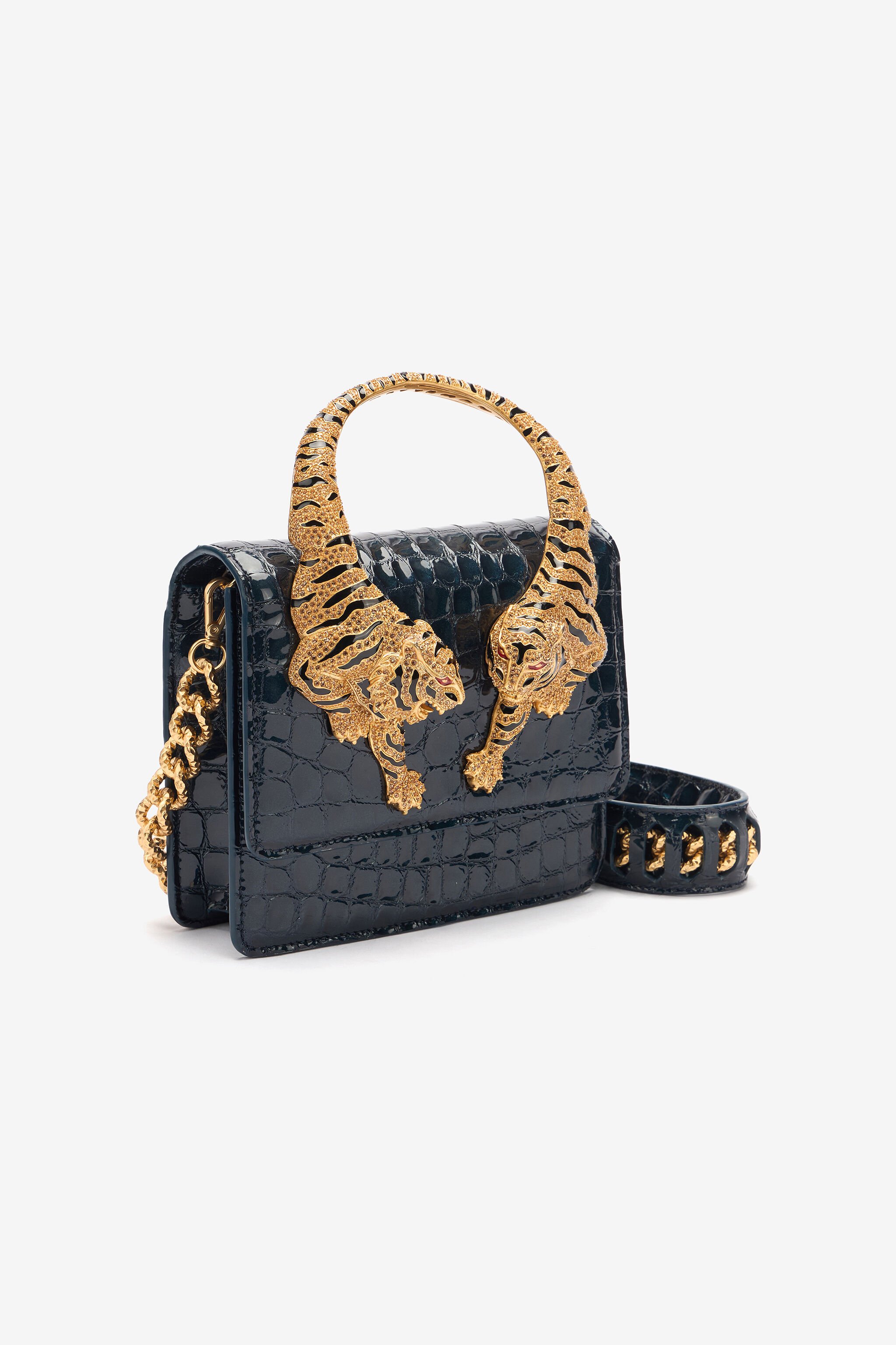 RC Crocodile-Print Roar Bag Dark blue SKB023-PZE01