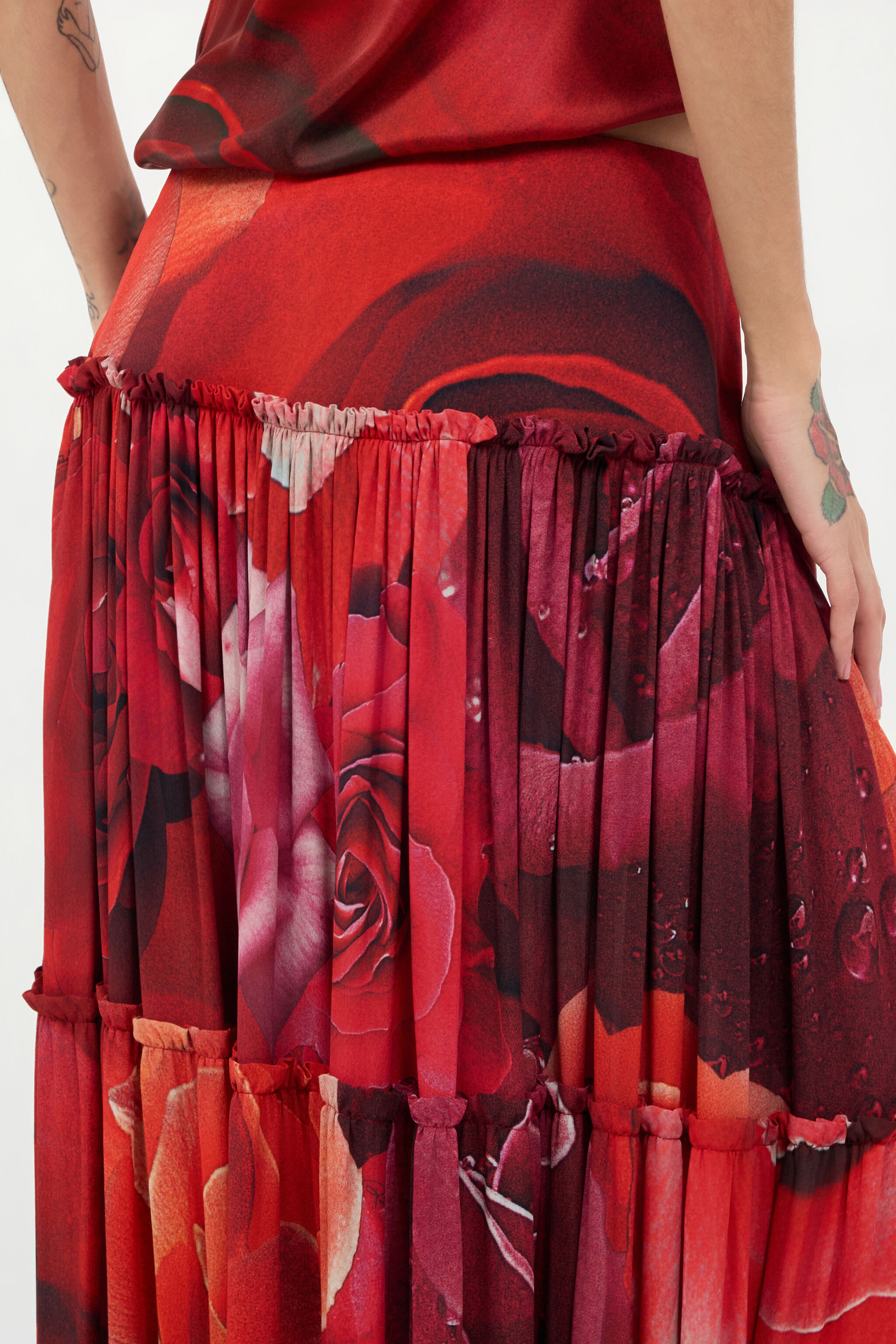 RC Falda Extralarga Con Estampado Garden Rose Rojo UKT309-KWN48