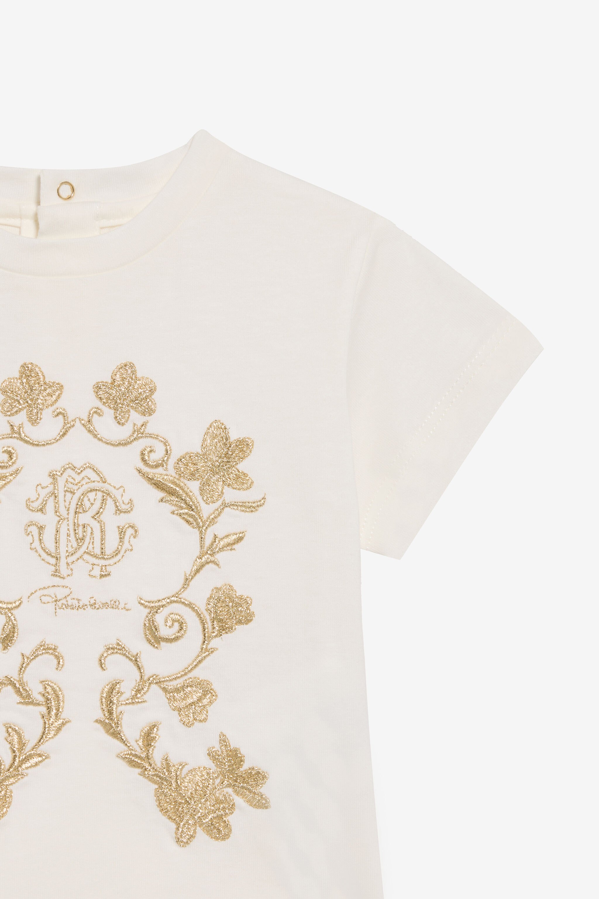 JU T-shirt mit Monogram RC Stickerei JU T-shirt mit Monogram RC Stickerei MILKY WHITE TJT608-JD001