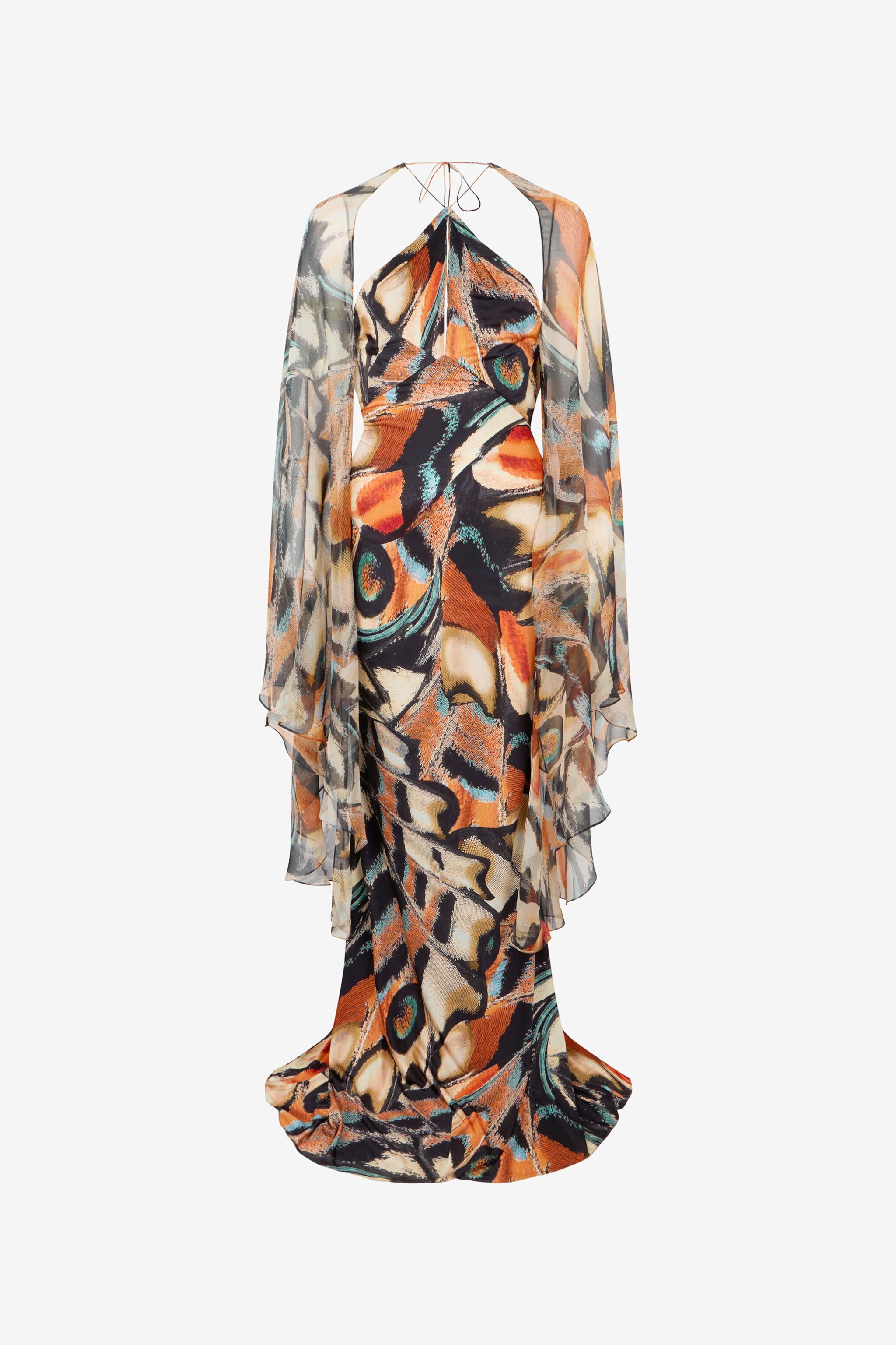 RC Butterfly Print Dress BLACK/MULTICOLOR XQT193-JRT28