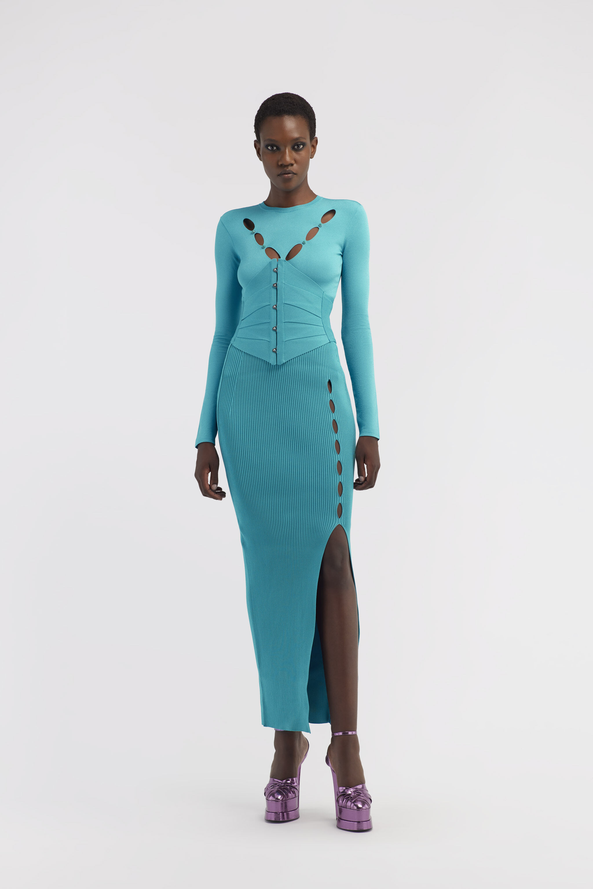RC Knit top with cut-out Light blue RKM606-MG011