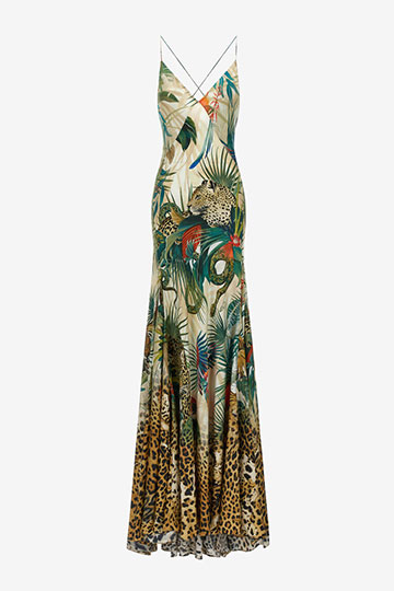 Jungle print long dress
