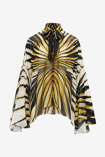 Ray Of Gold Print Silk Blouse