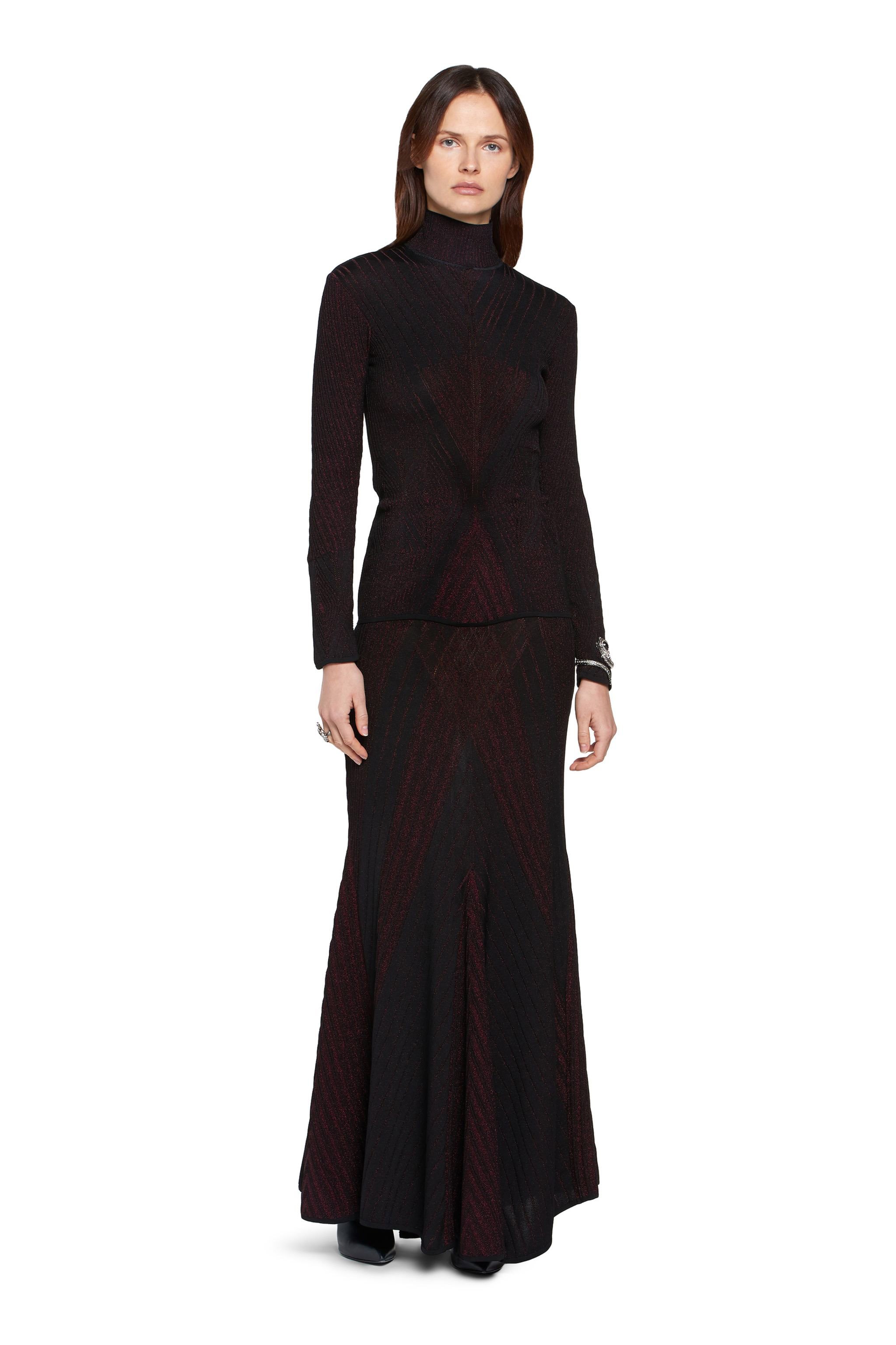 Art deco geometric knit skirt