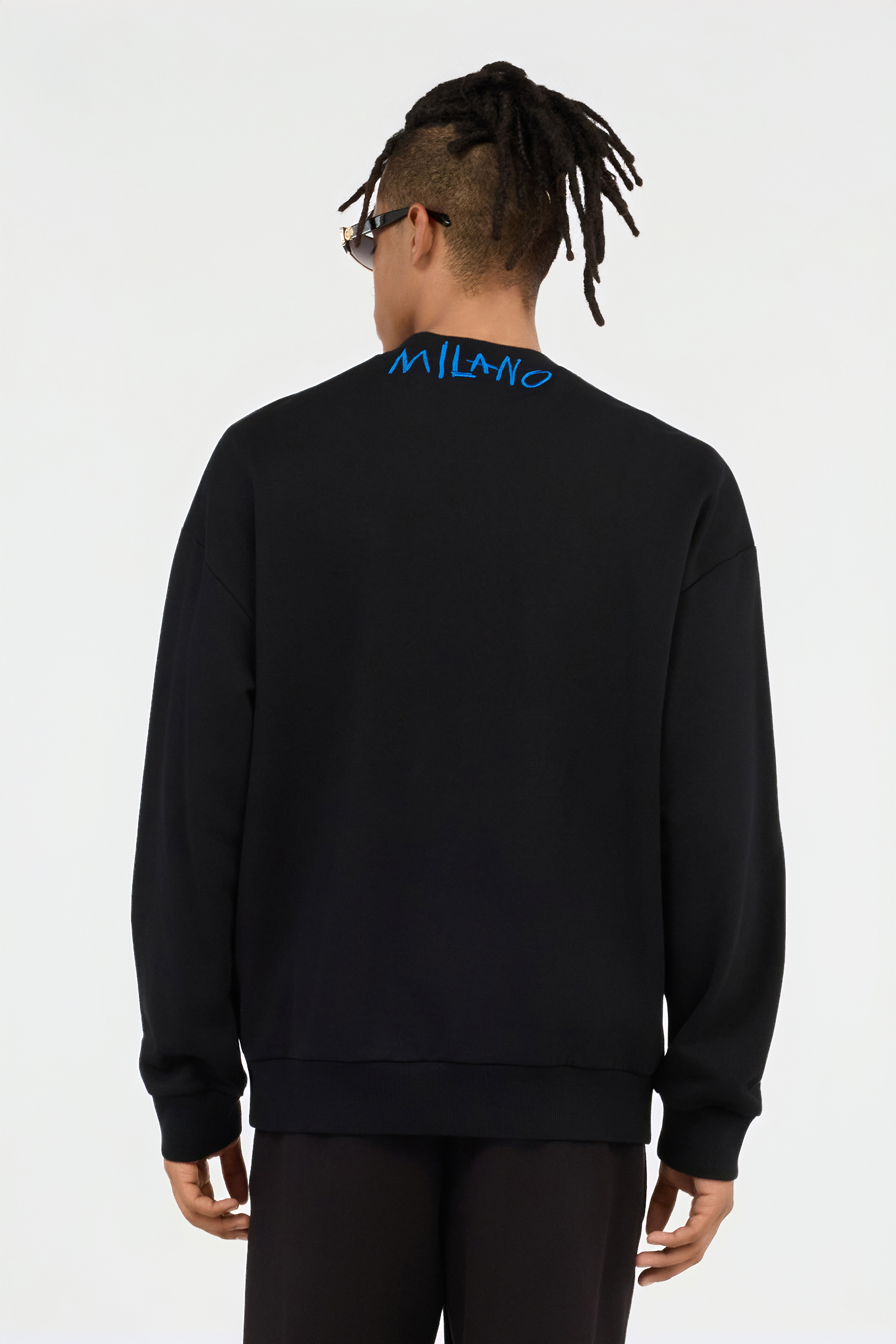 Roberto Cavalli Black Sweatshirt With Graffiti Logo Embroidery In Black