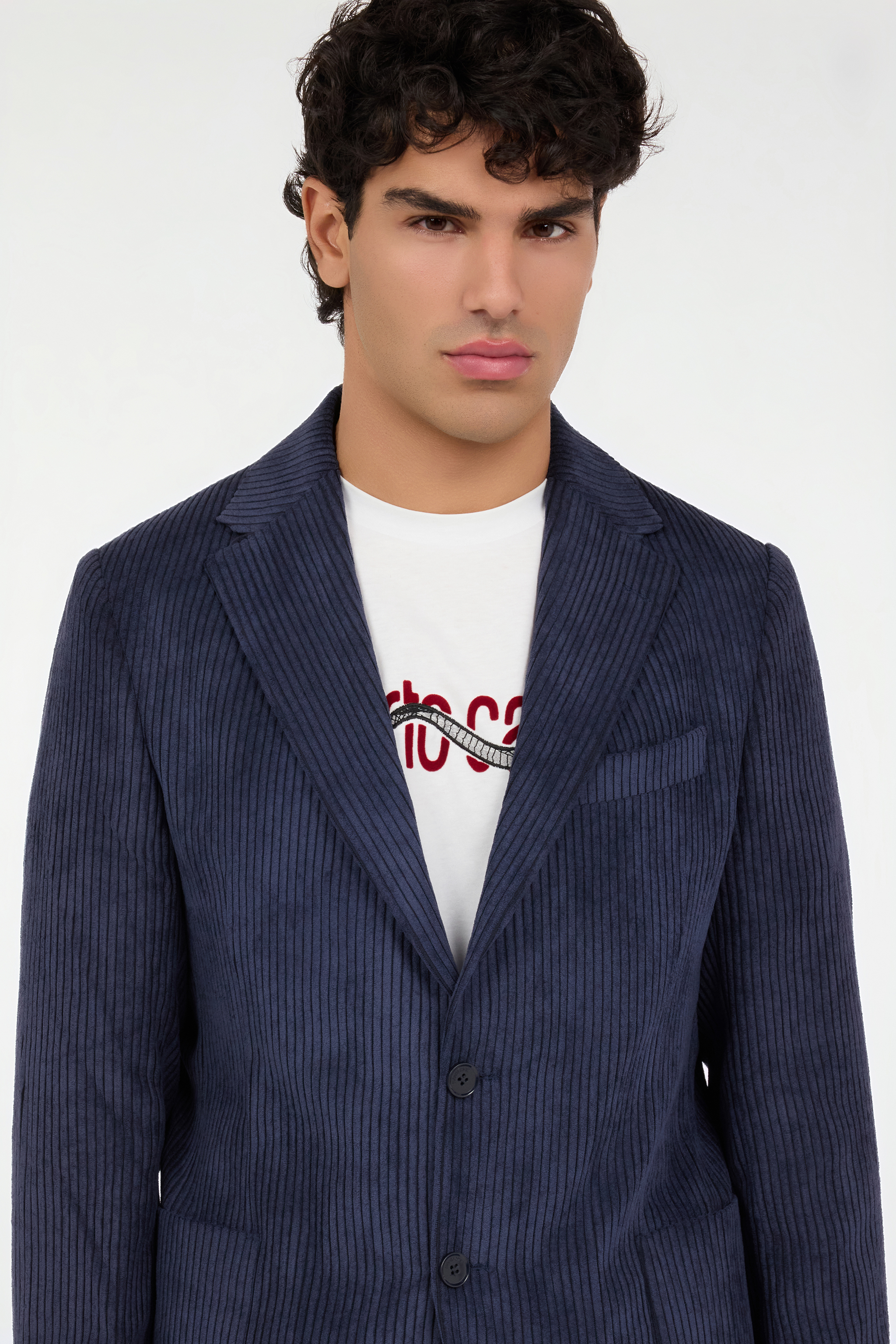Navy Blue Ribbed Jacket