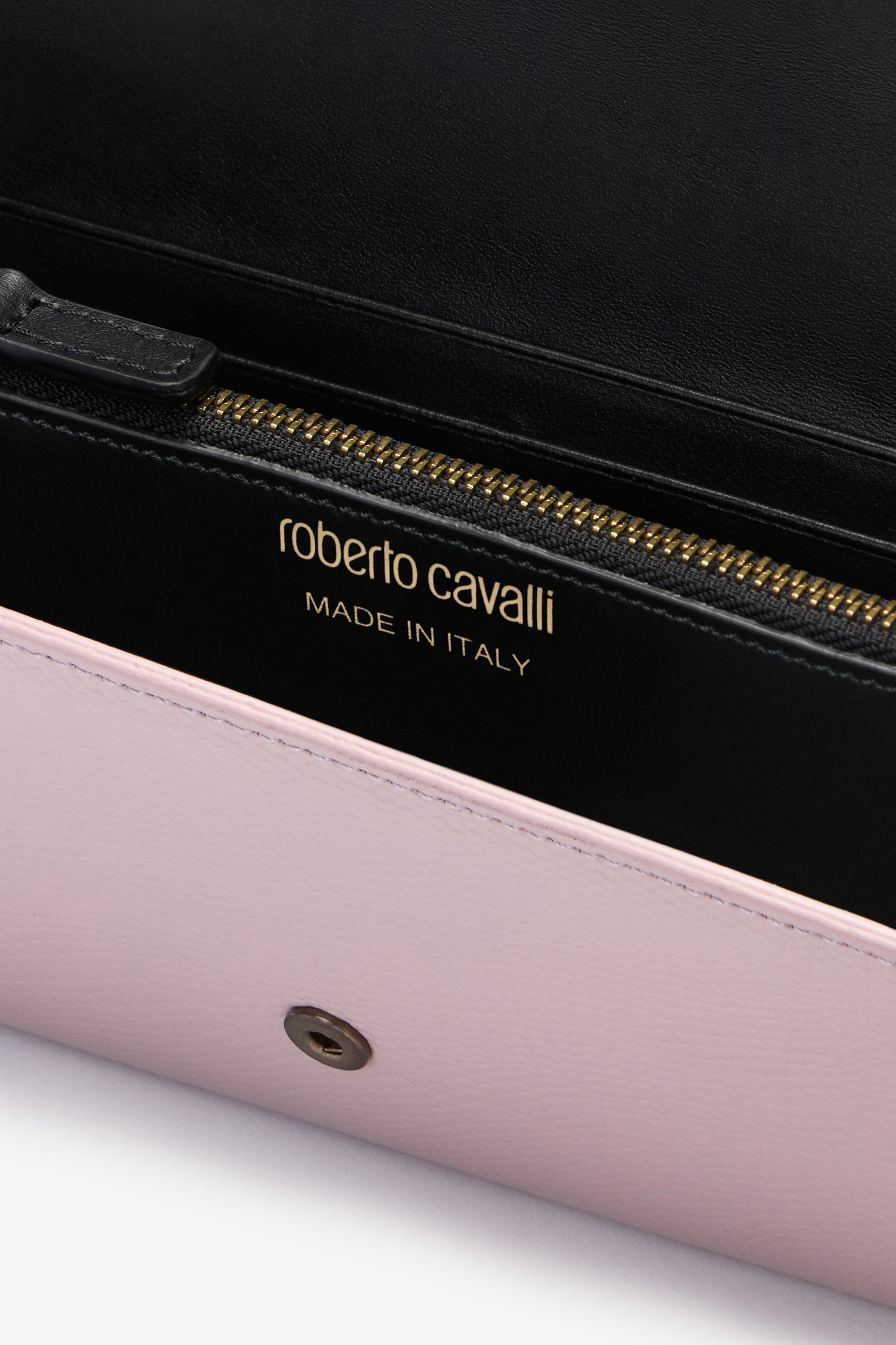 Roberto Cavalli Wallet With Flap And Monogram Rc In Pink