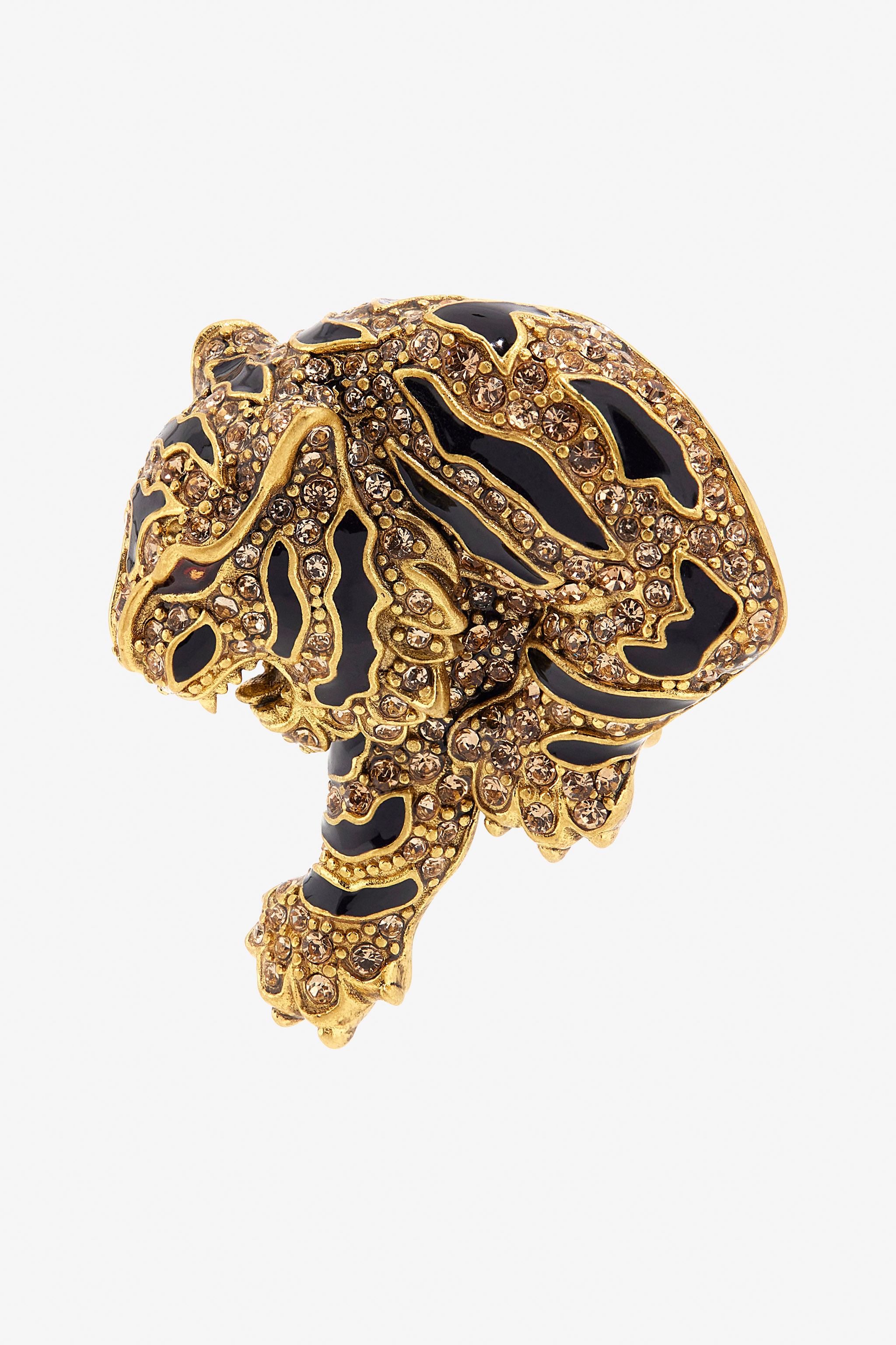 Roberto Cavalli Gold Tiger Earrings In Gold
