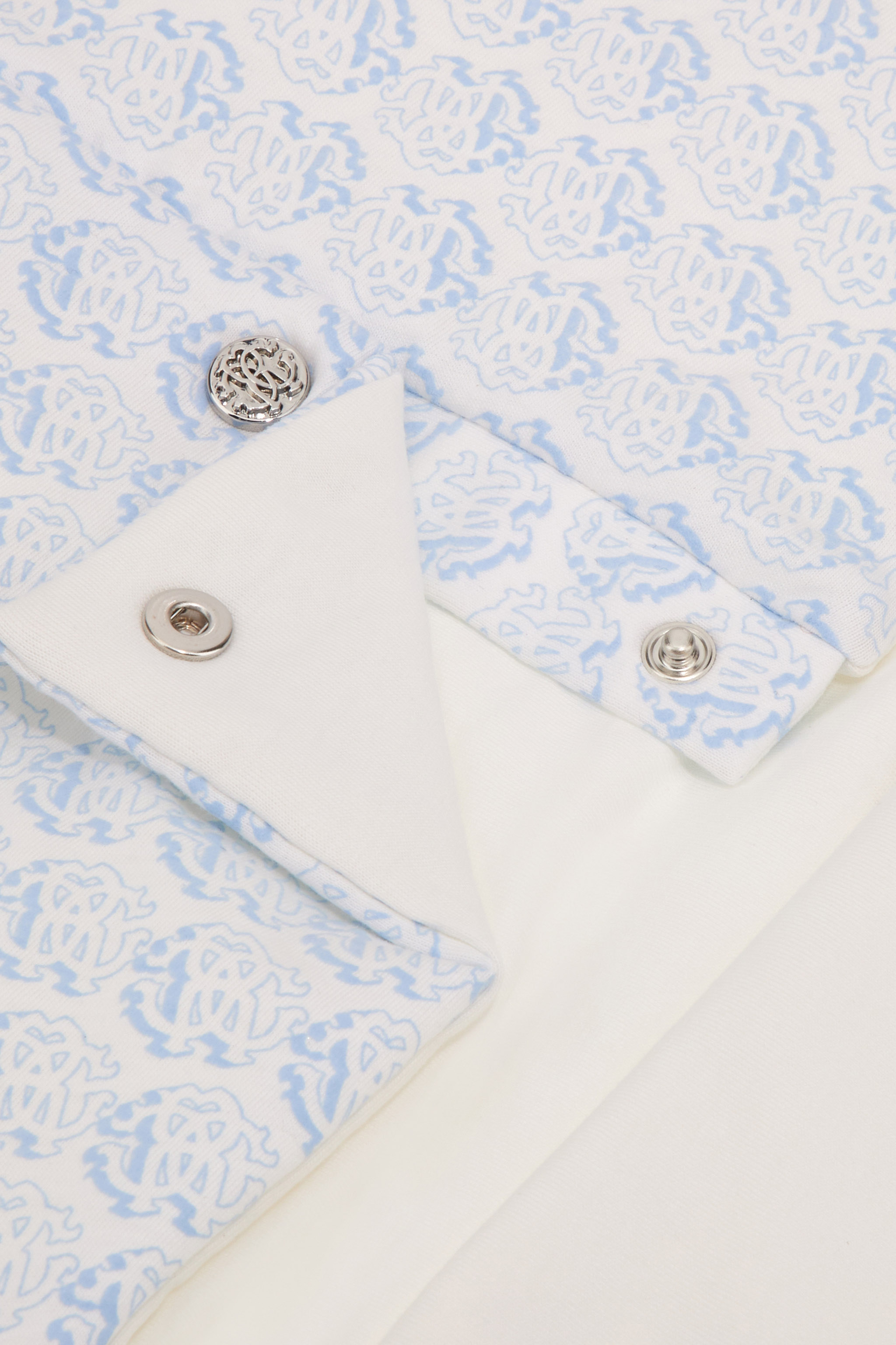 Roberto Cavalli Rc Monogram Print Cotton Baby Nest In Blue