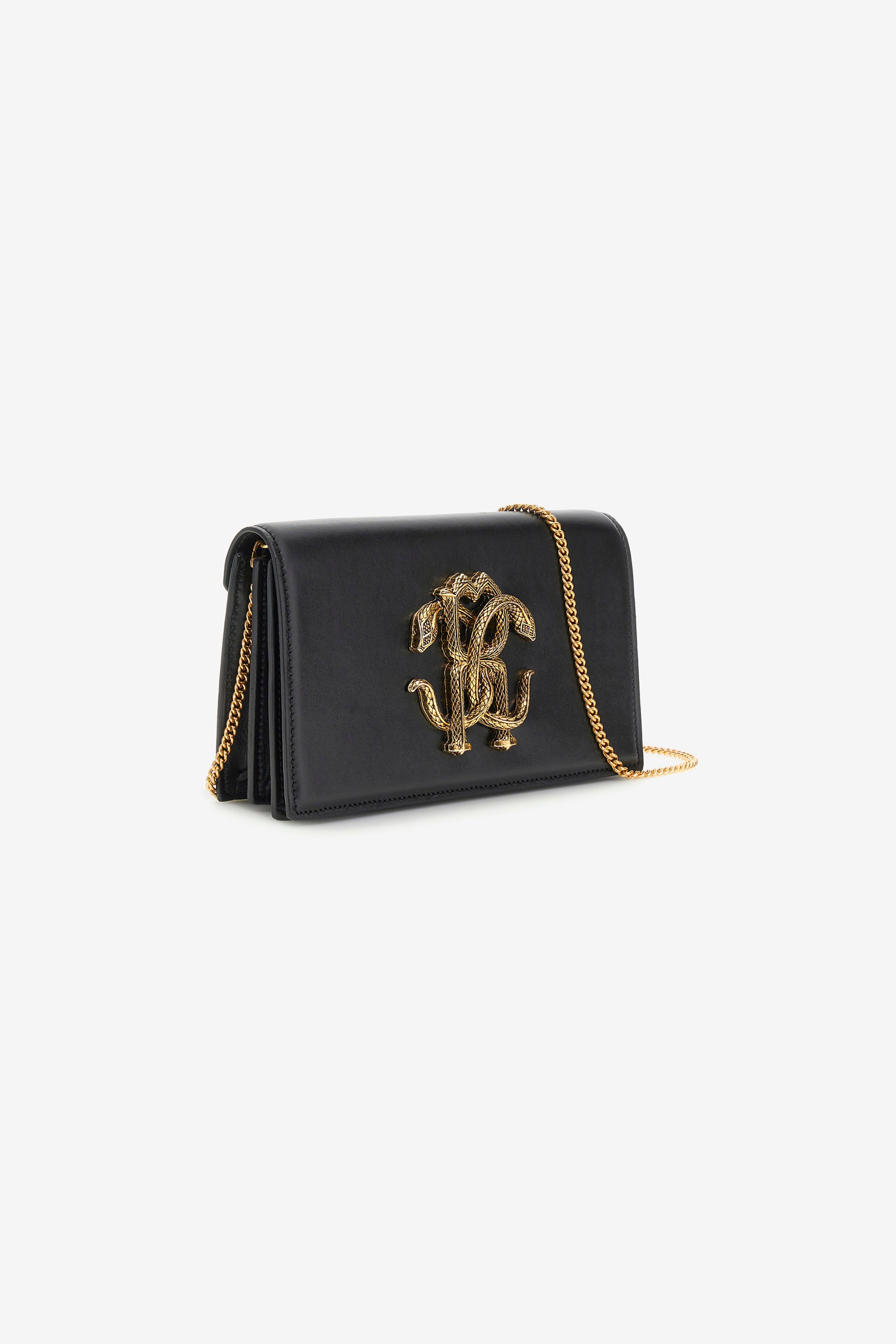 ROBERTO CAVALLI MIRROR SNAKE SHOULDER BAG 