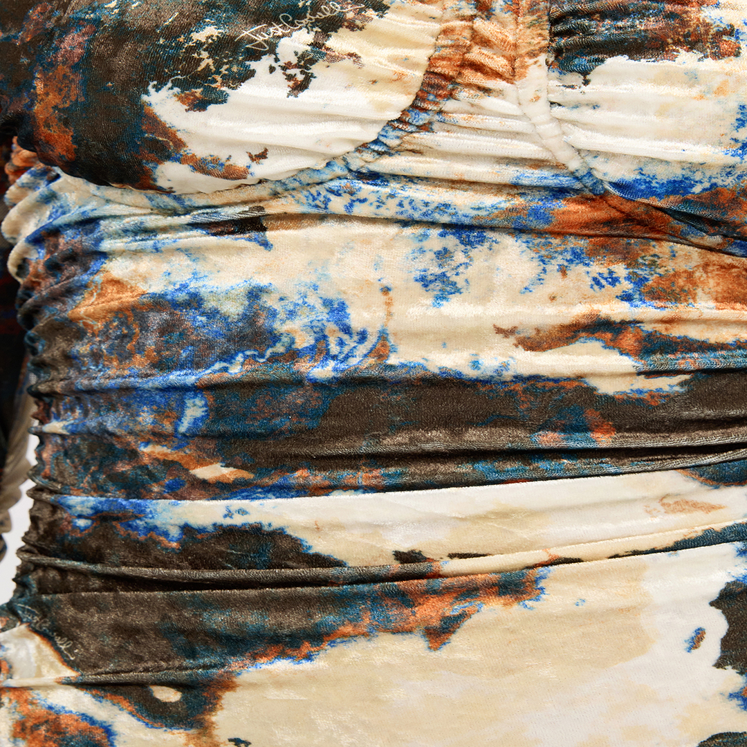 Roberto Cavalli Rusty Stain Print Dress Mini In Multi