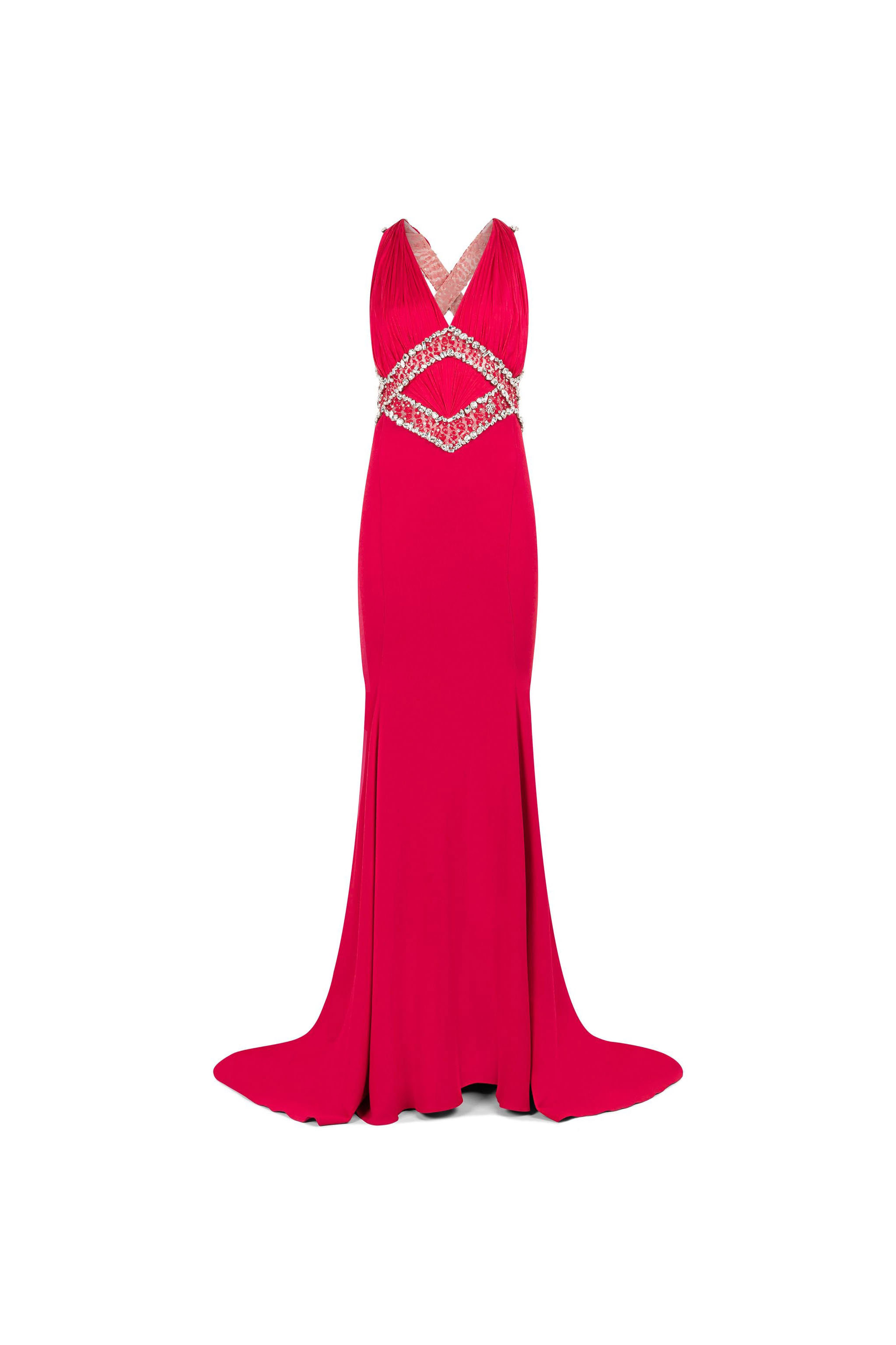 Roberto Cavalli Women's Red Bead-Embellished Maxi Dress - Dresses