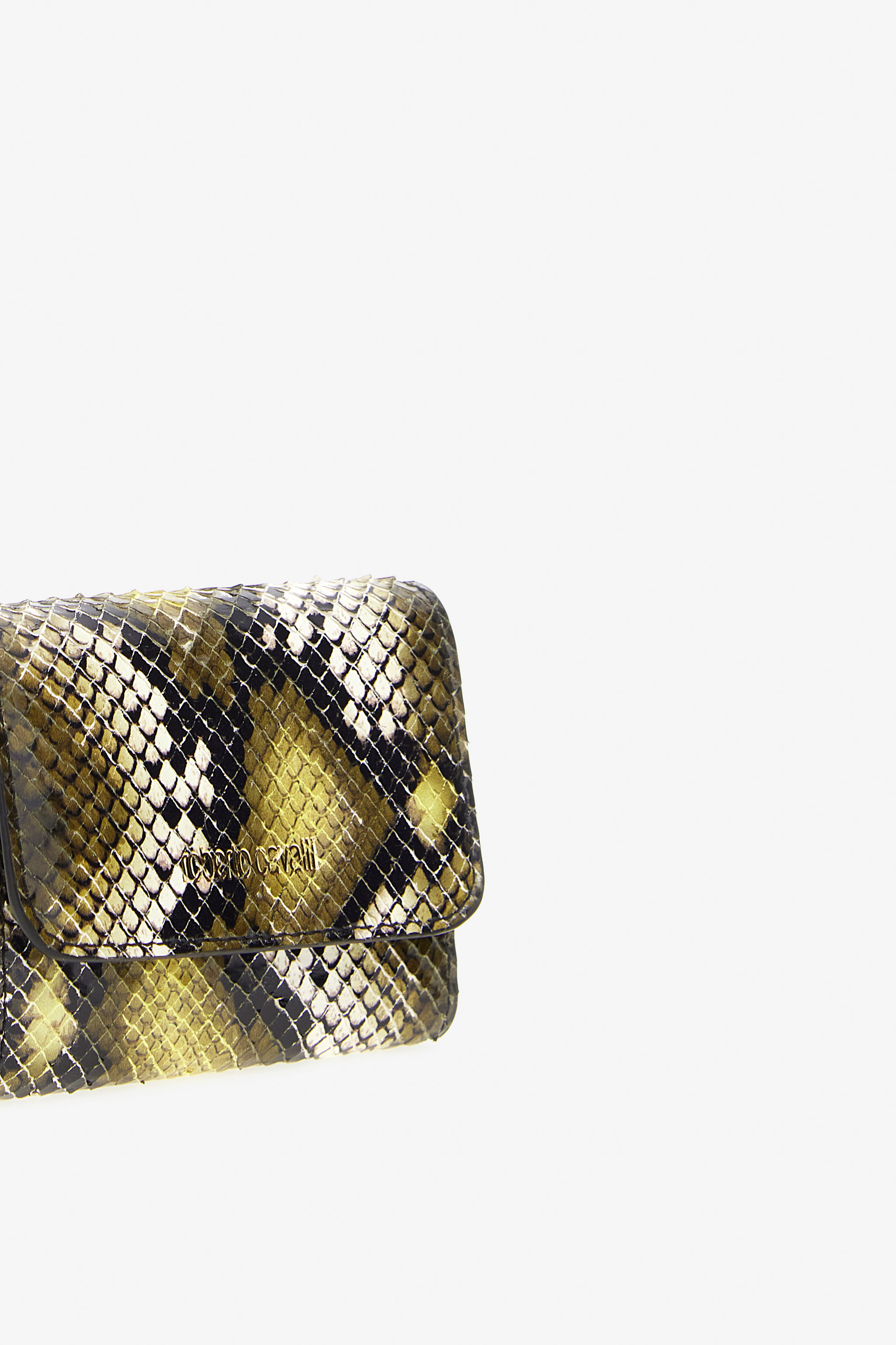Roberto Cavalli Small Logo-print Leather Wallet In Dark Green