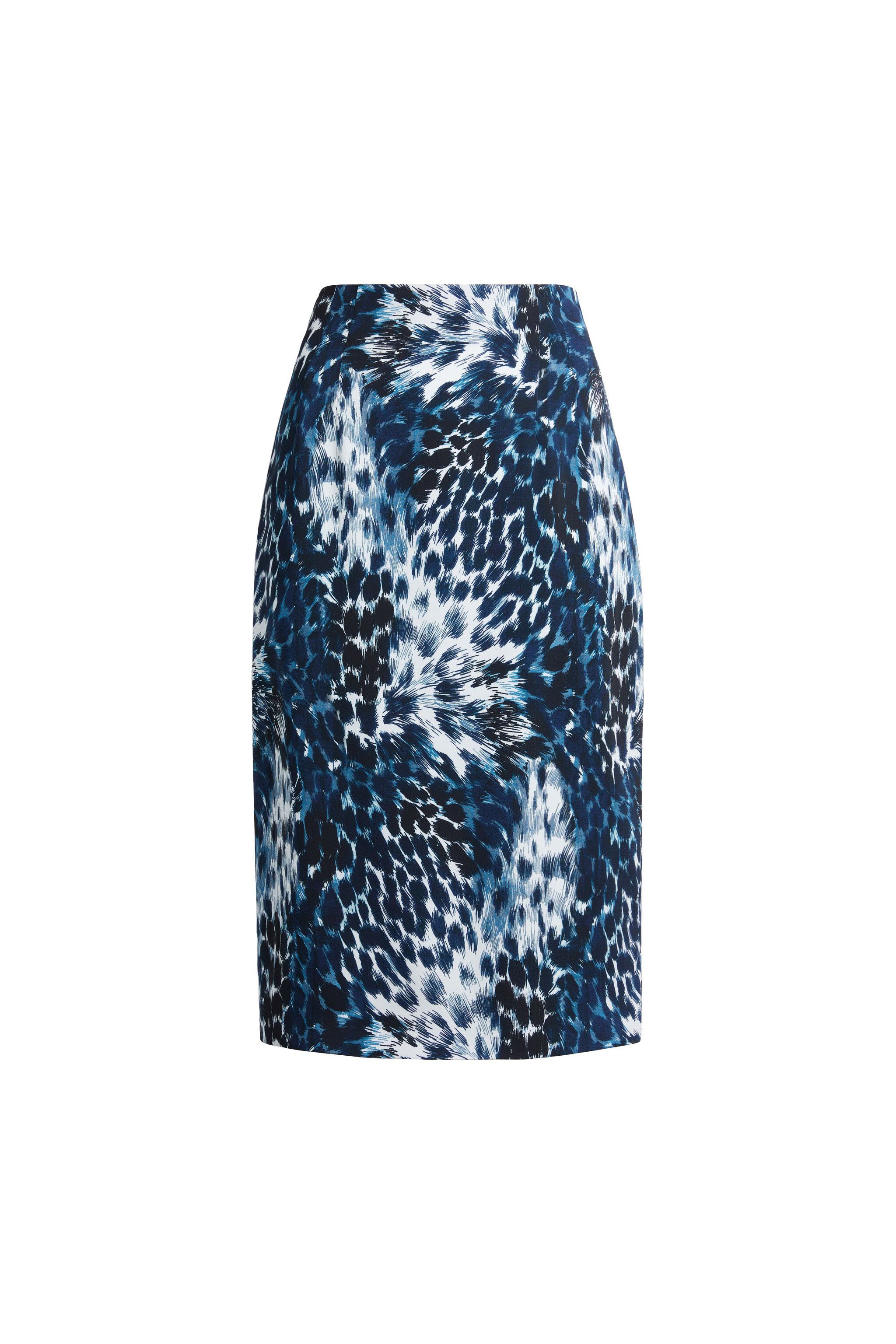 Shop Roberto Cavalli Bleistiftrock Mit Wild Indigo Print In Black/light Blue