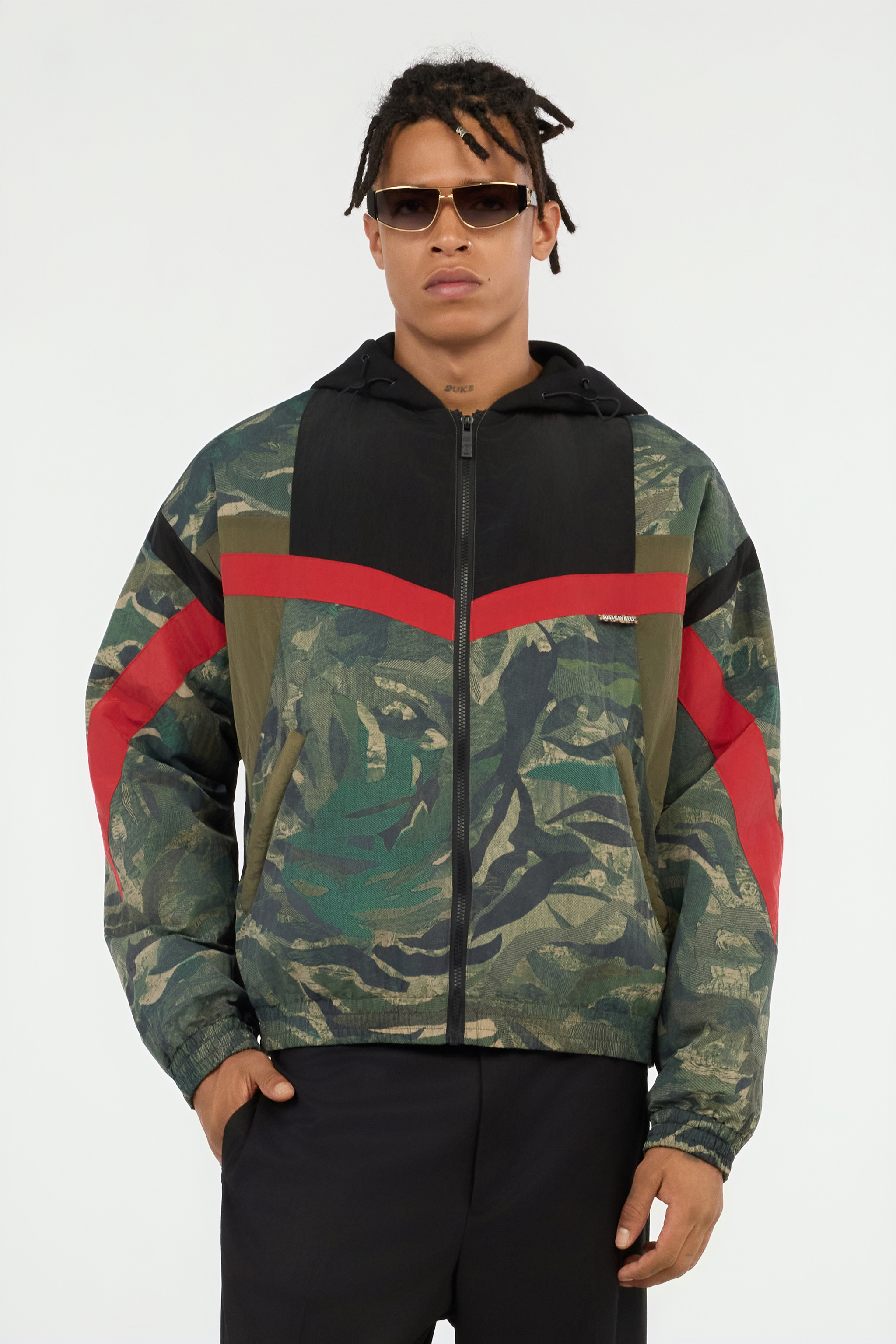 Roberto Cavalli Tiger Camu Print Jacket In Green