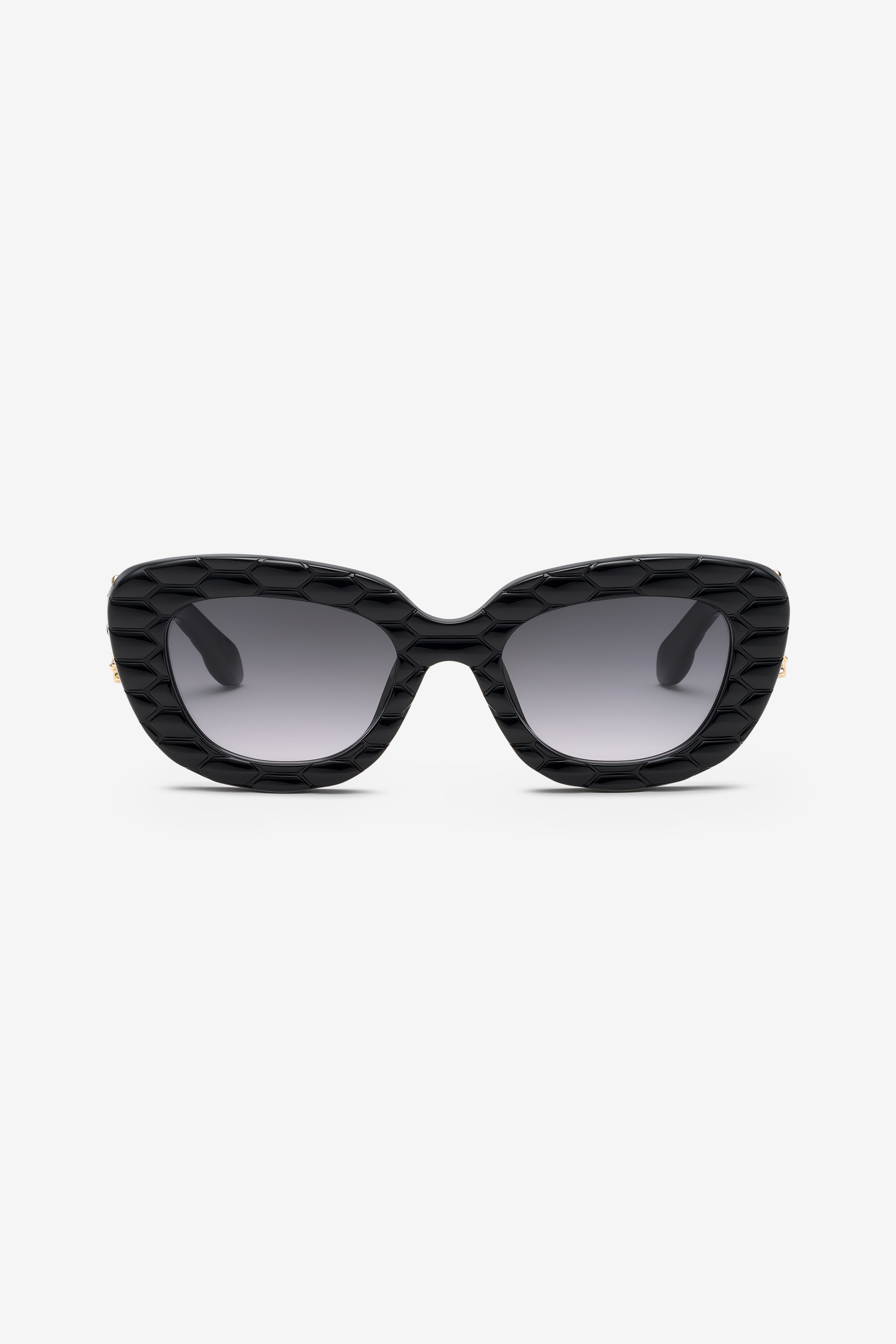 Roberto Cavalli Women's Black Sunglasses With Wide Bold Cat-Eye Front - Eyewear