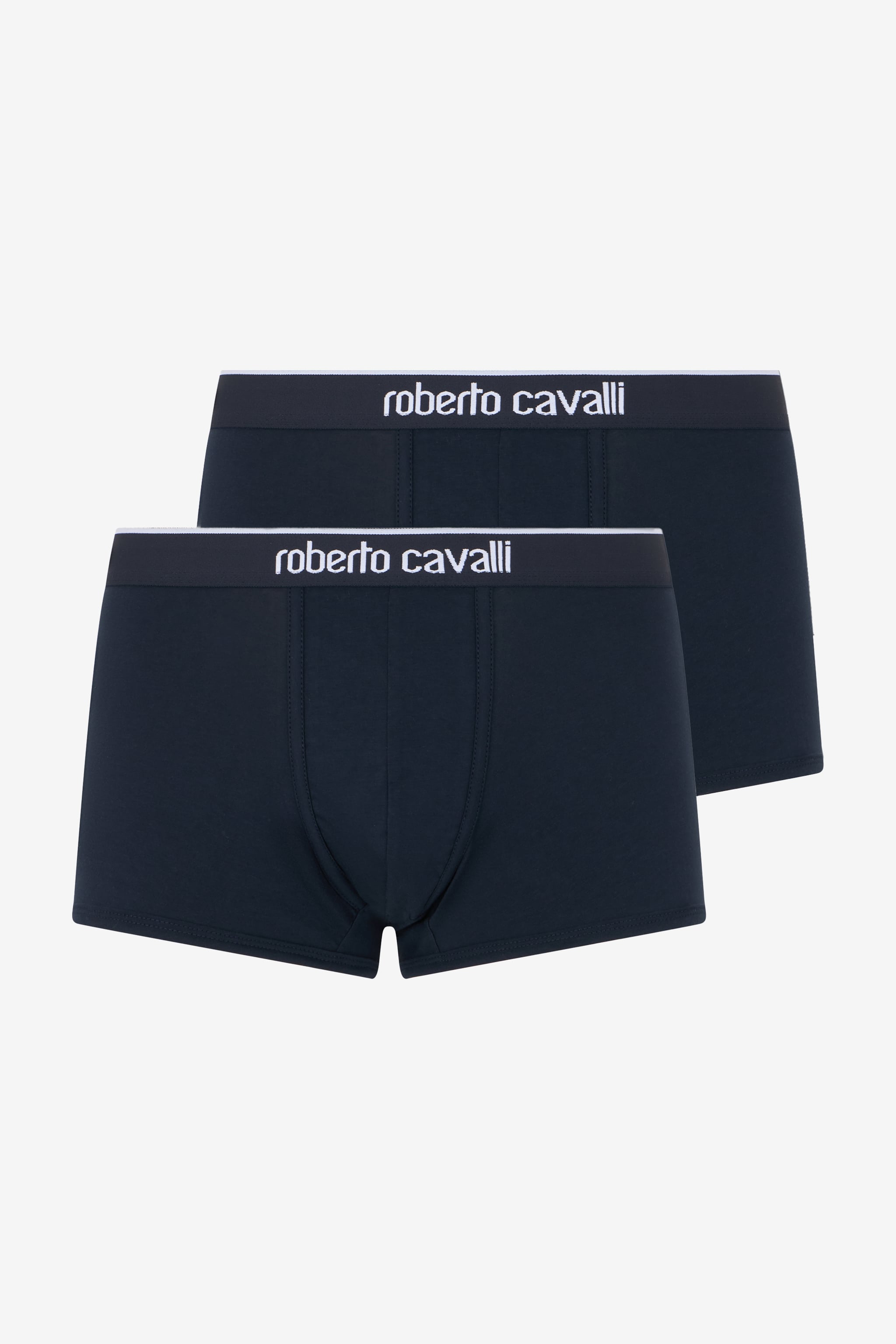Roberto Cavalli Navy Blue Cotton Boxers Bi-Pack