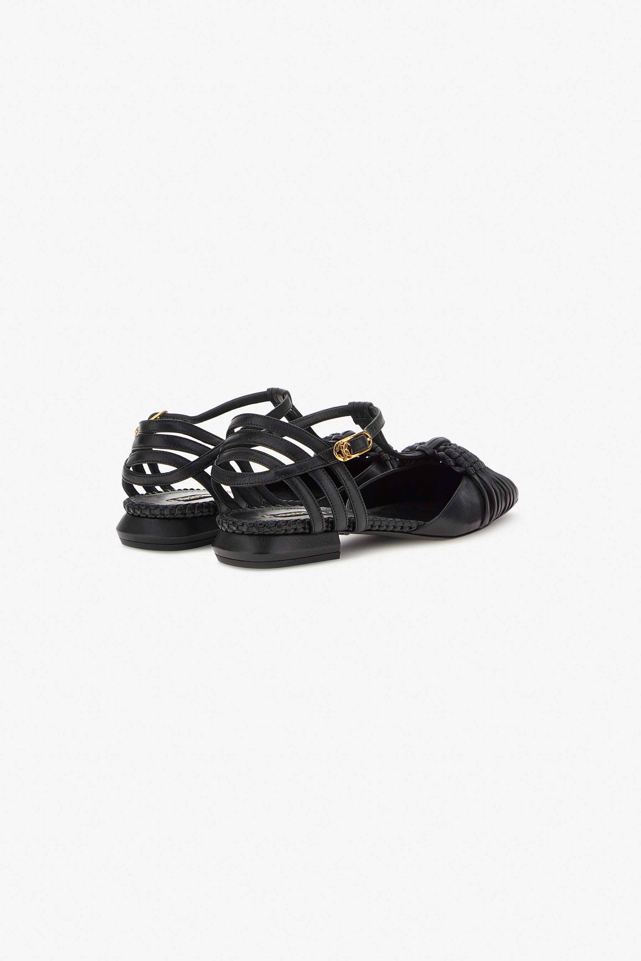 Roberto Cavalli Ballerina With Weave In Black