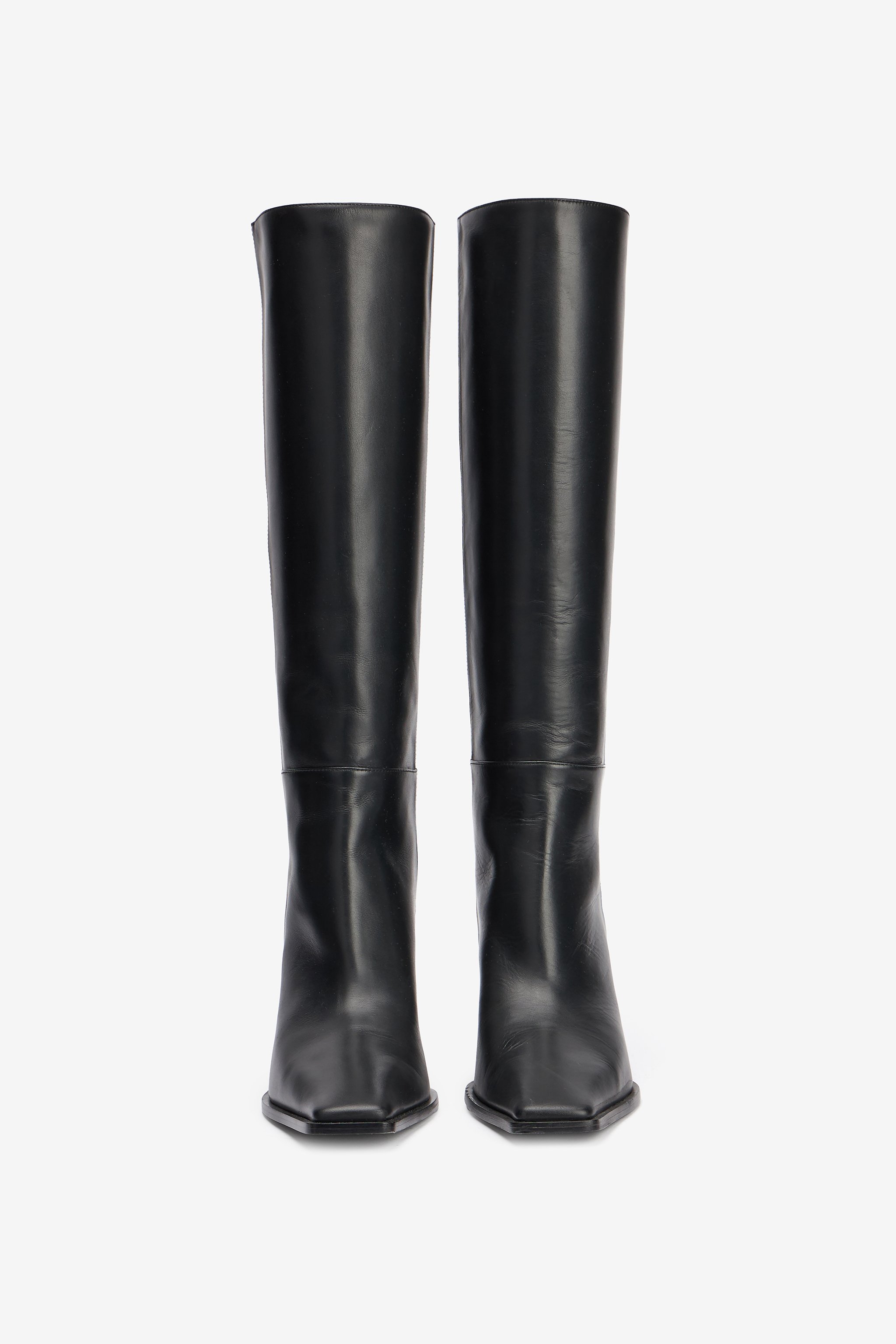 Leather Boots With Mirror Snake Monogram