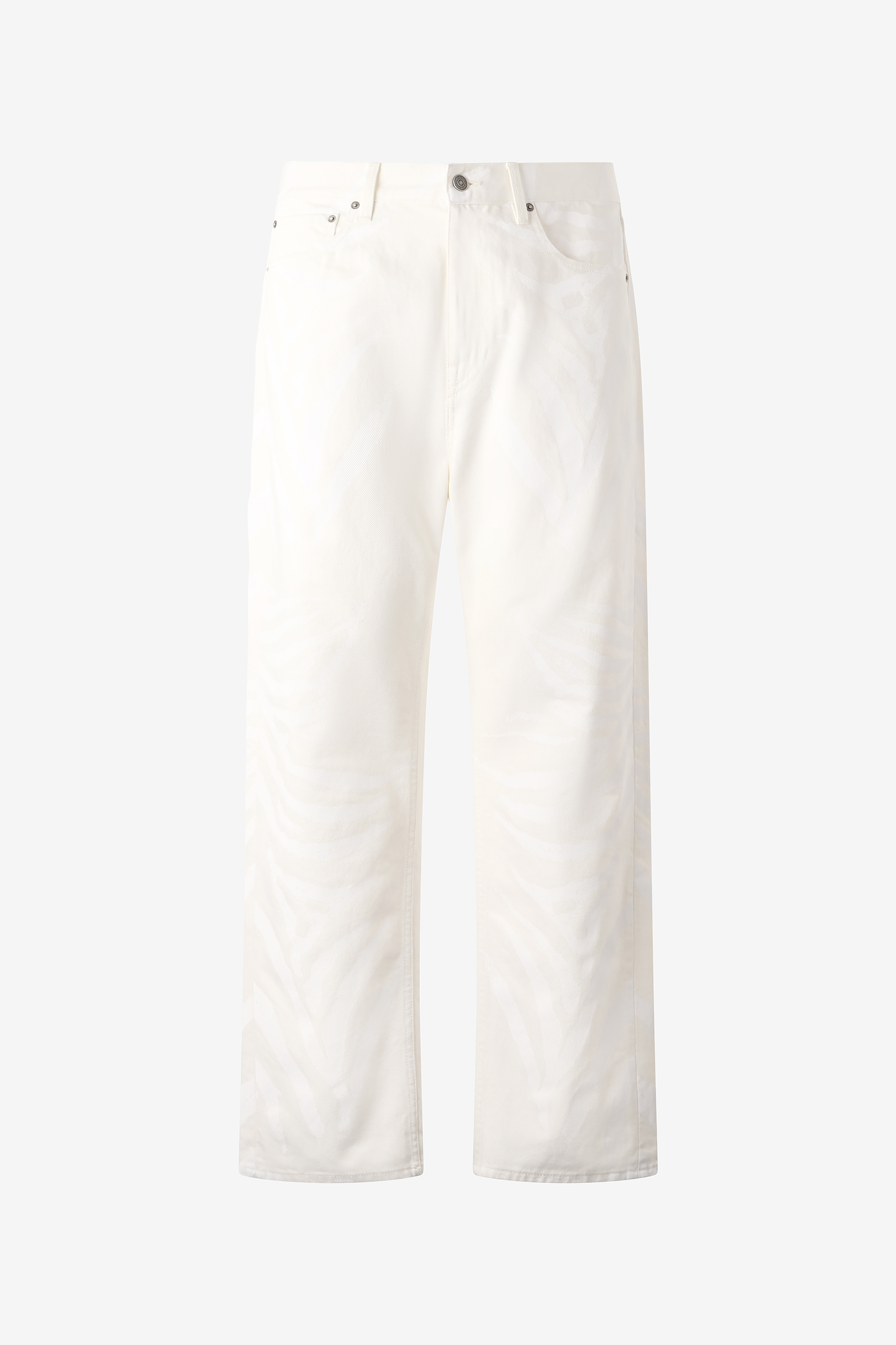 Roberto Cavalli Men's White Zebra-Print Five-Pocket Pants - Ready To Wear