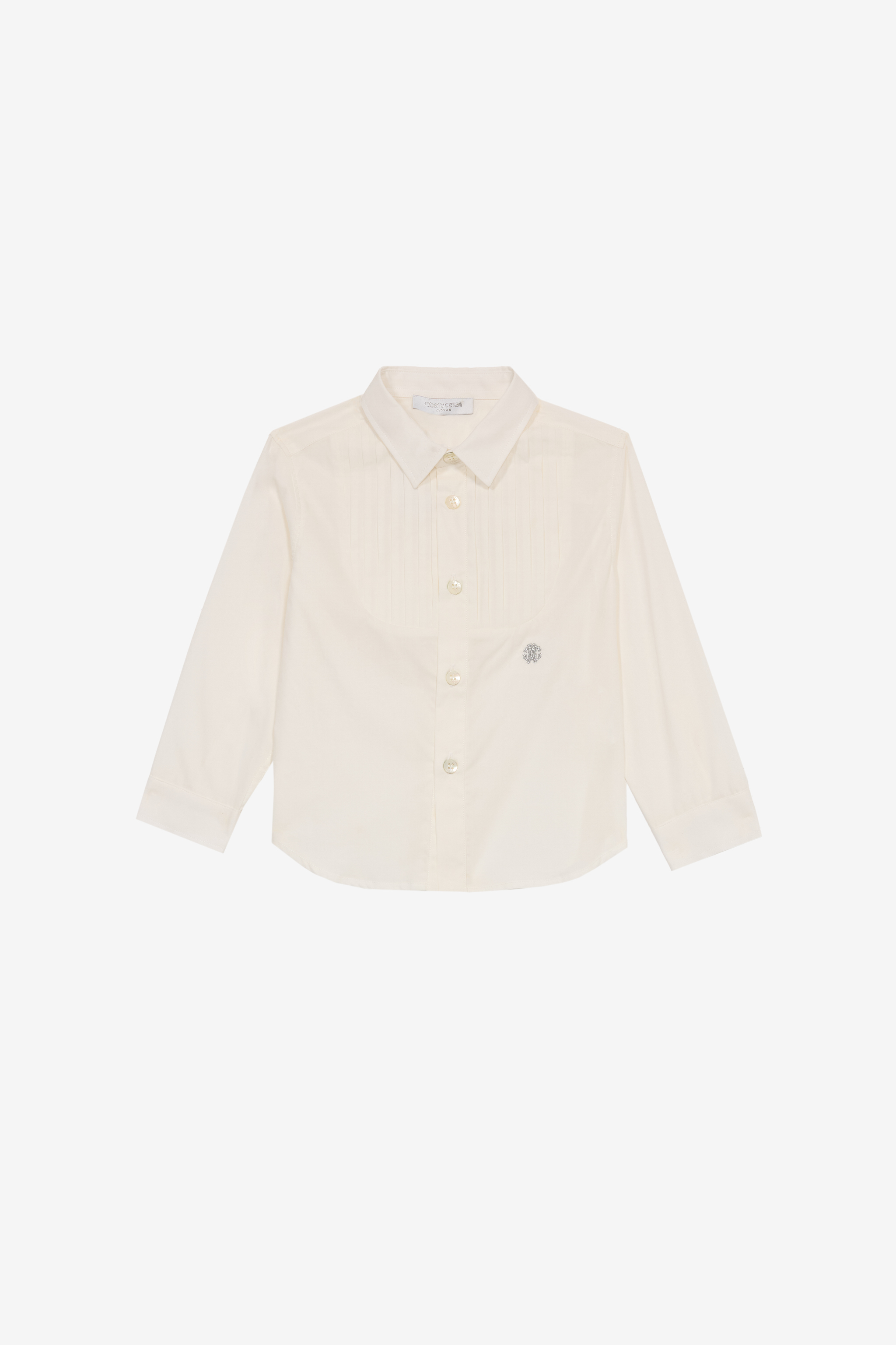 Roberto Cavalli , Kids Shirts, Male, Beige, 2 Y | 92 Cm, Monogram Long Sleeve Cotton Shirt - Image 2