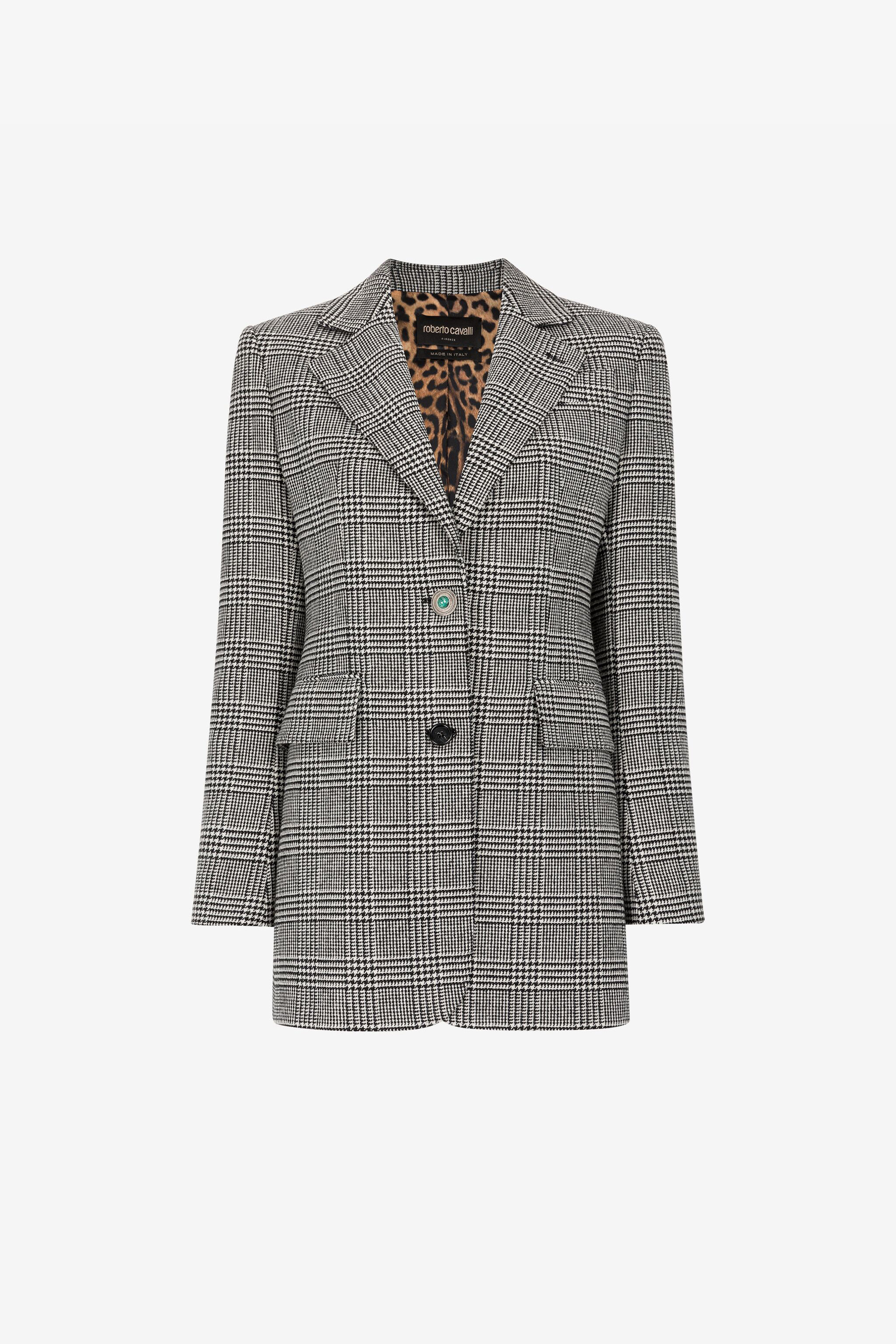 ROBERTO CAVALLI BLAZER MIT HAHNENTRITTMUSTER