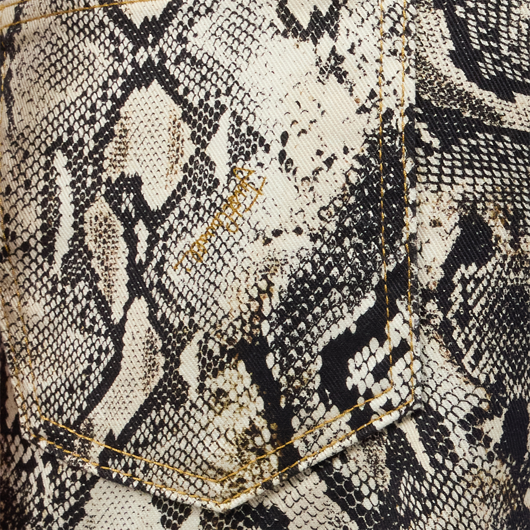 Roberto Cavalli Pants With Python Print In Light Brown