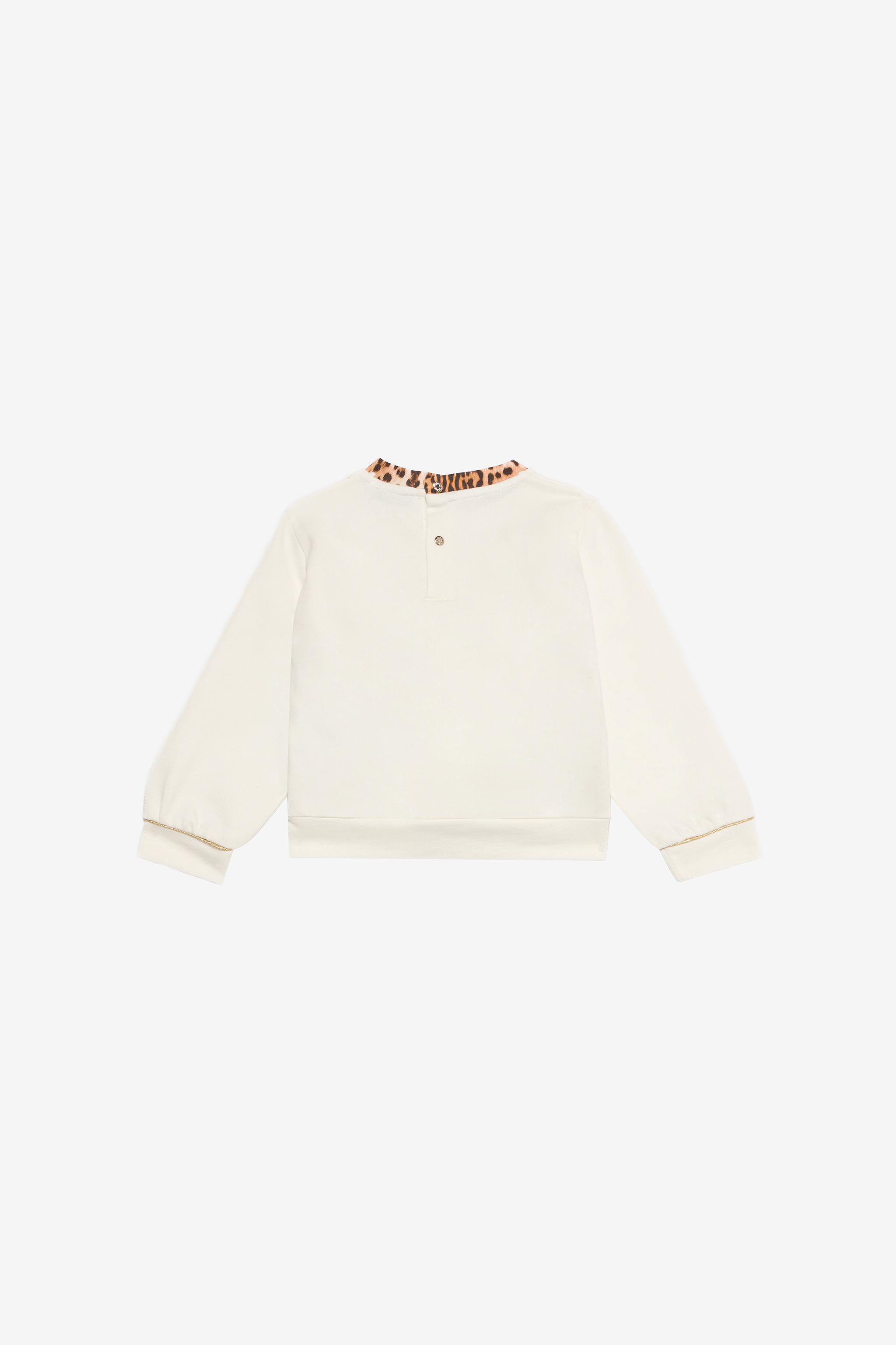 Milk White Sweatshirt with Jaguar Skin Print