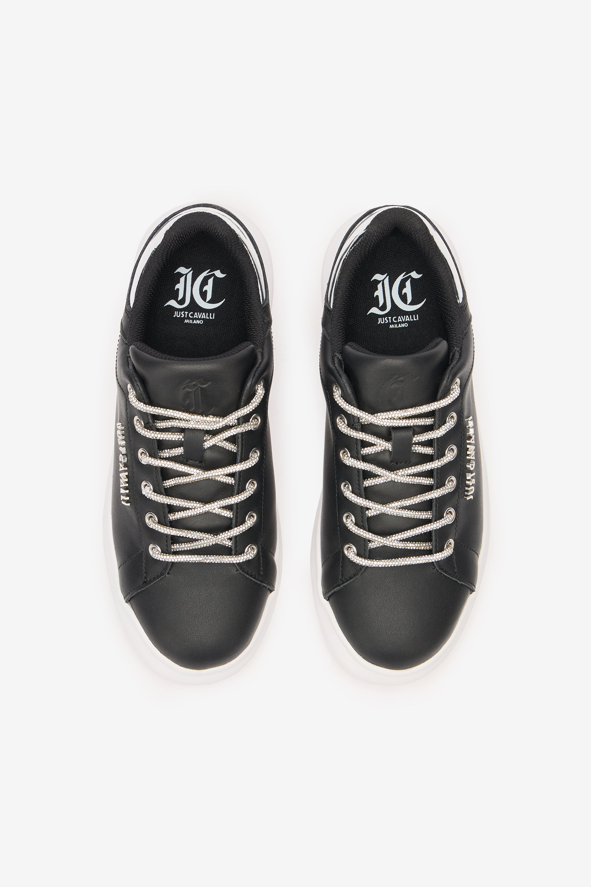 Roberto Cavalli Lace-up Sneakers With Rhinestones