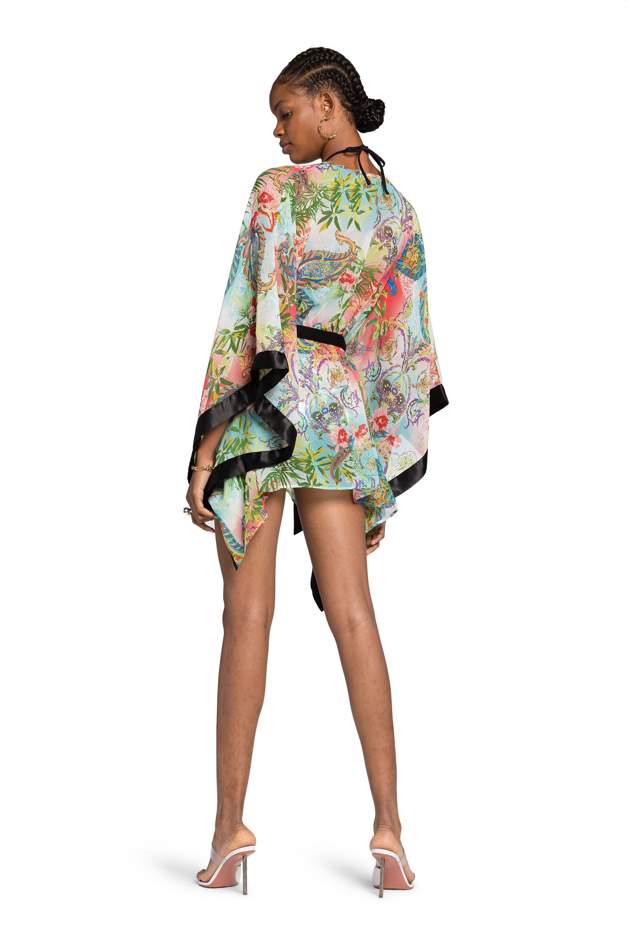 Shop Roberto Cavalli Botanical-print Kaftan Dress In Multicolor