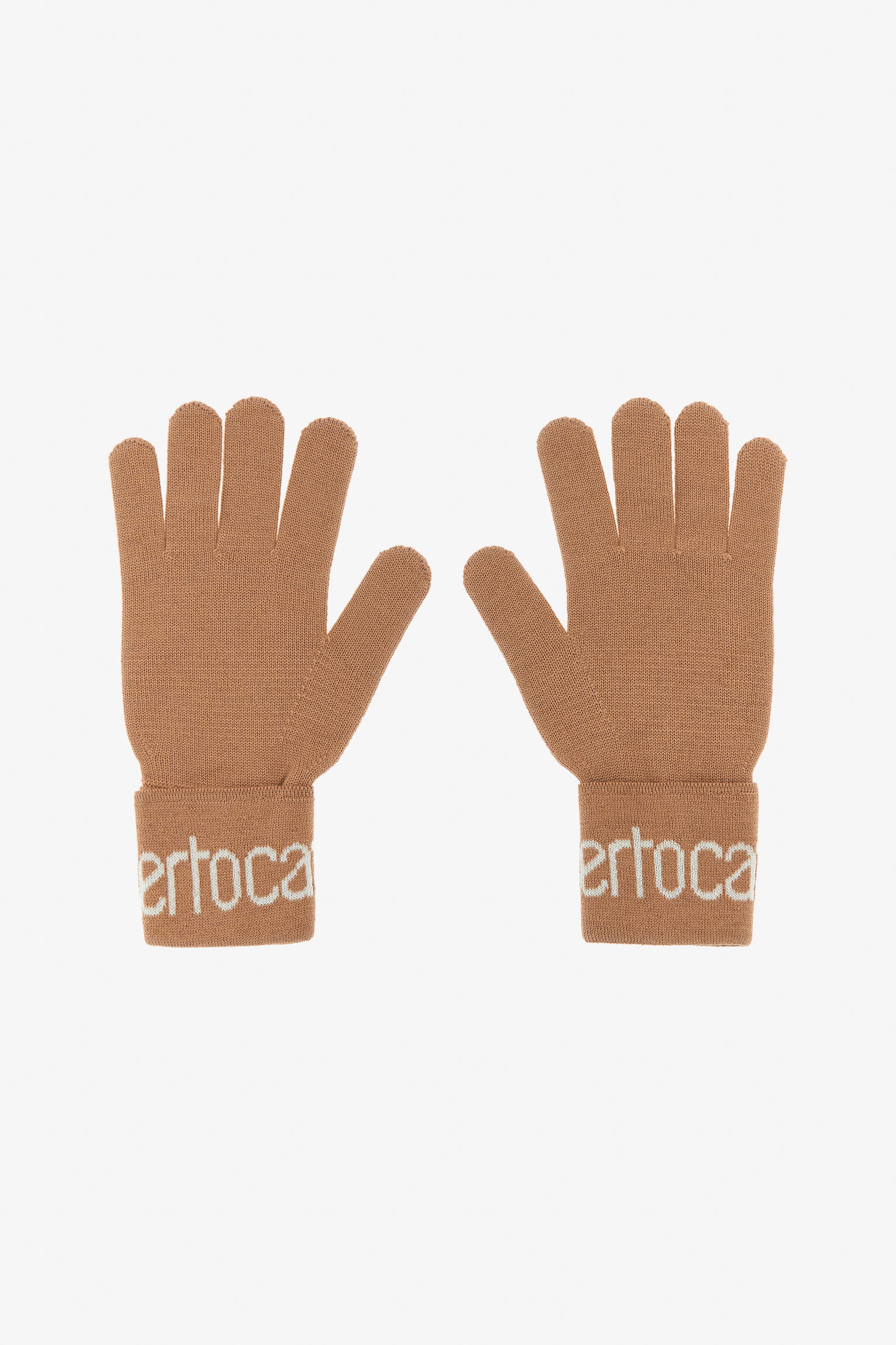 Roberto Cavalli Wool Blend Gloves with Logo