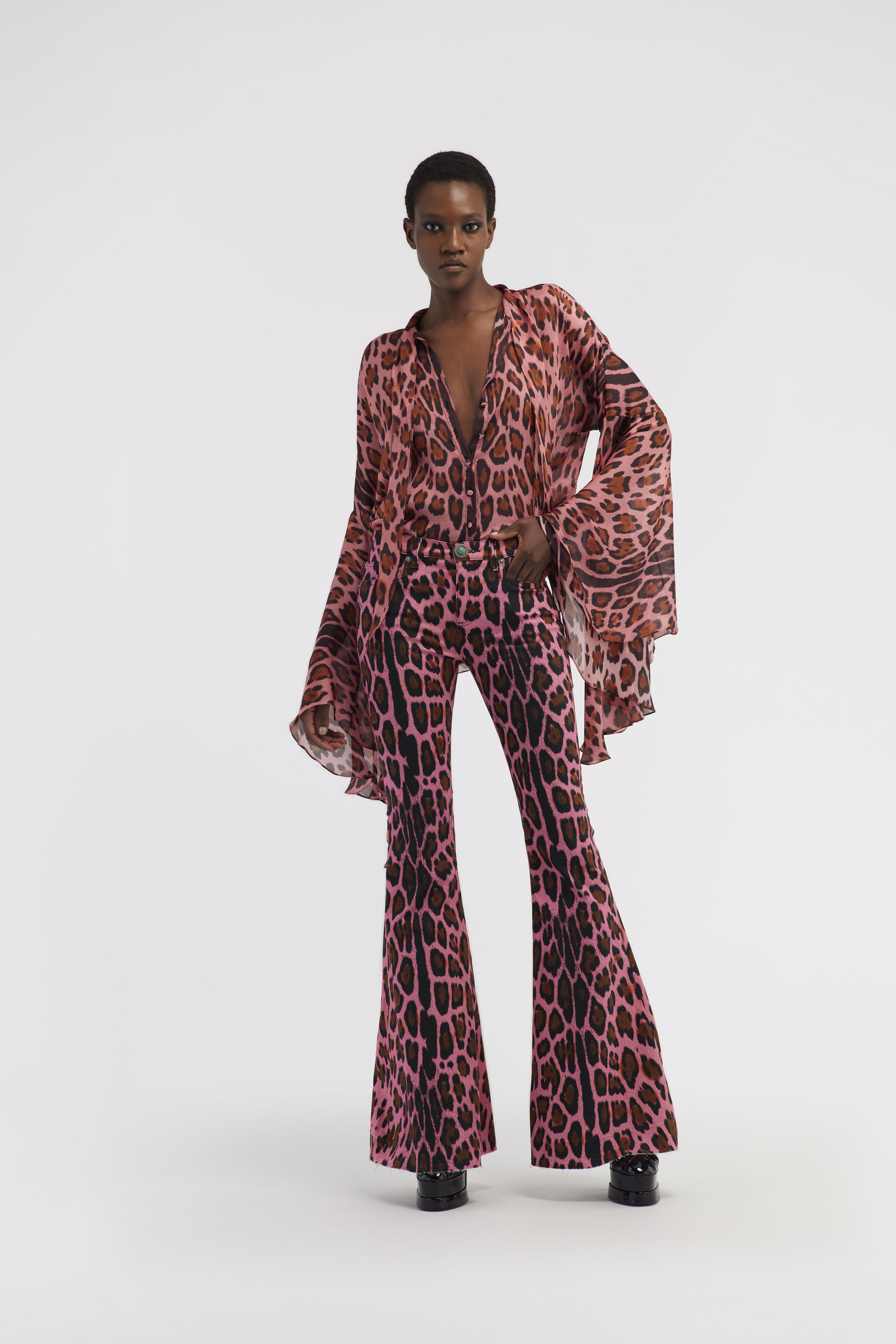 ROBERTO CAVALLI LEOPARDENMUSTERHEMD
