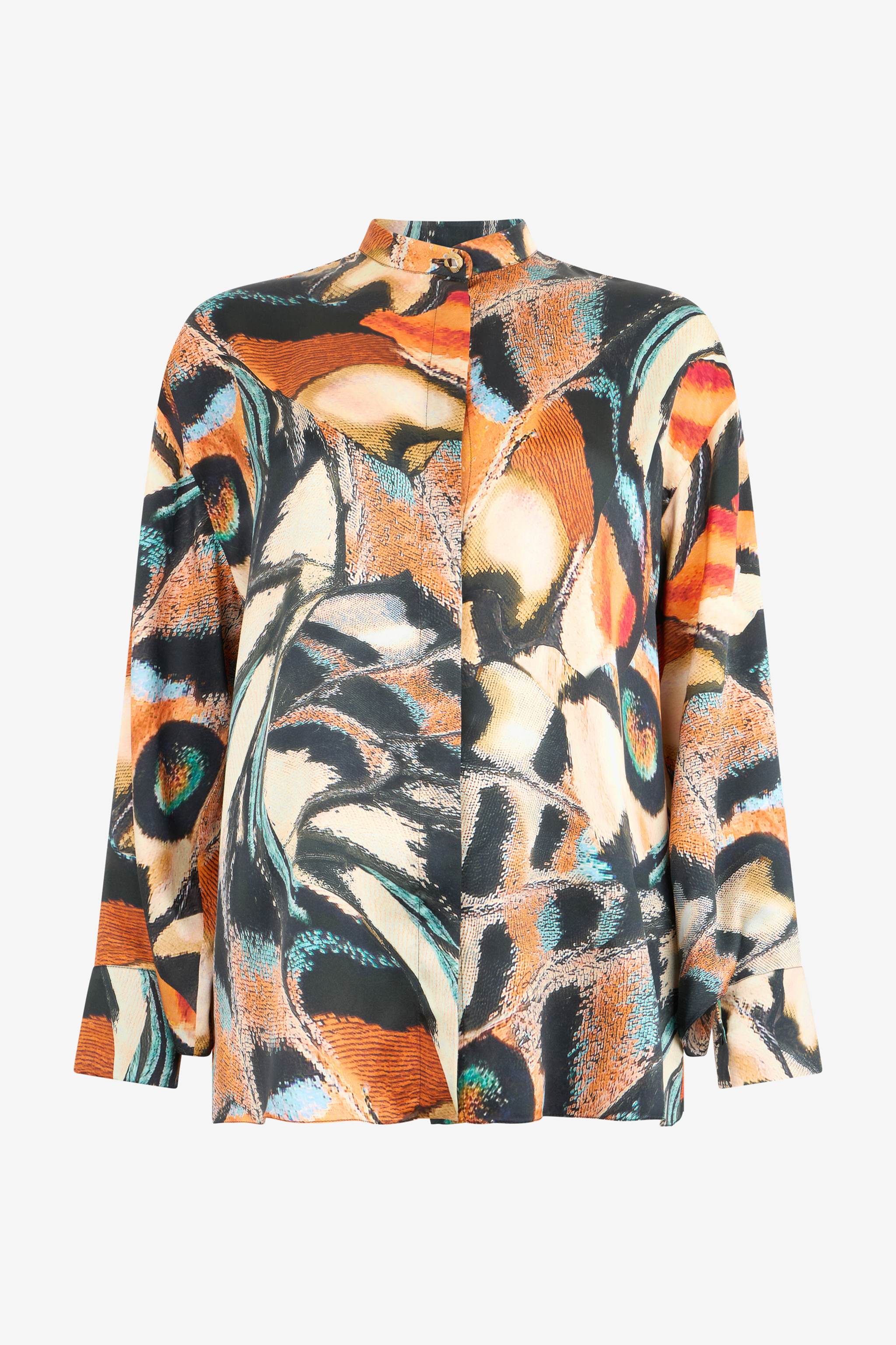 Roberto Cavalli Women's Black Butterfly Print Shirt - Blouses /Multicolor