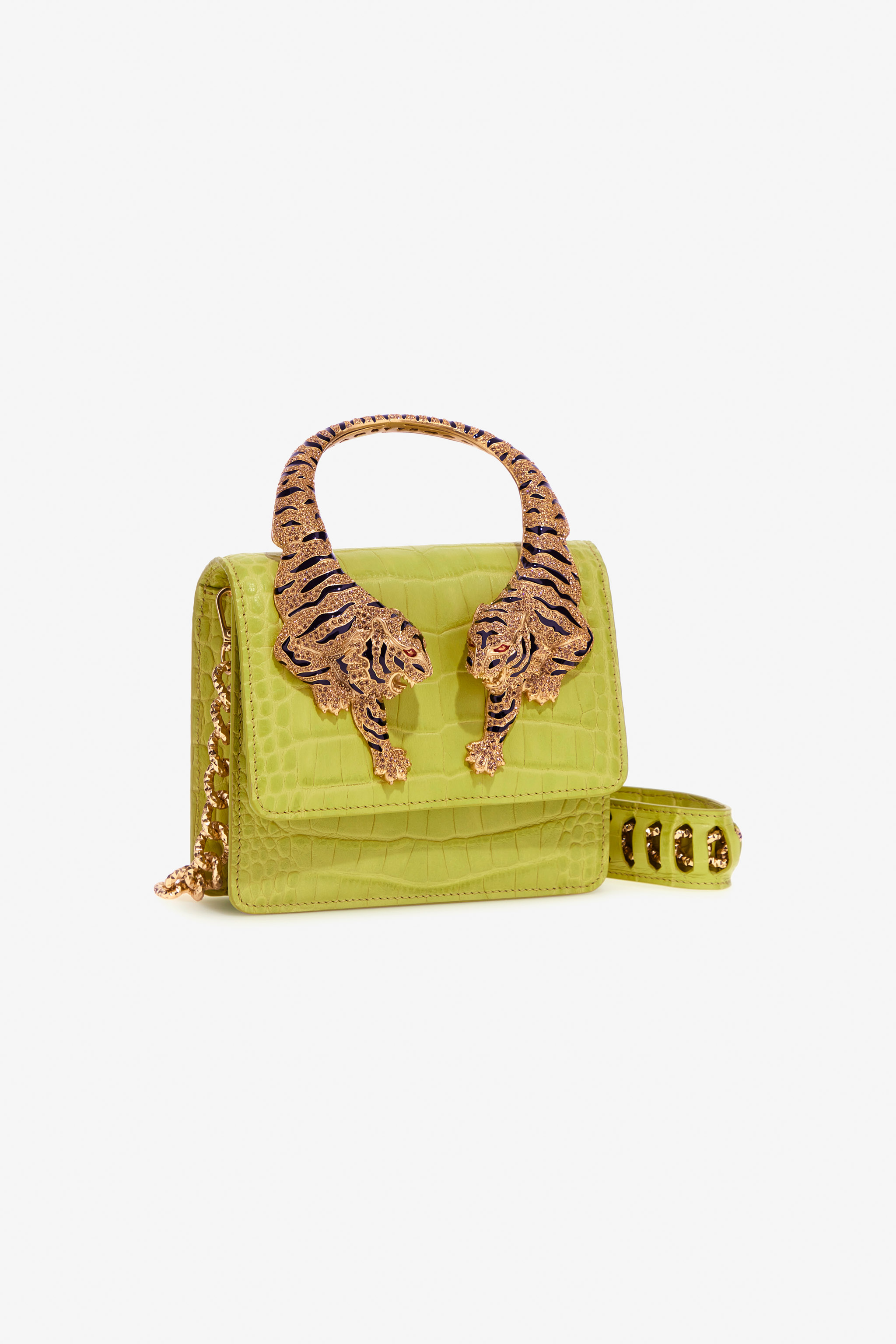 Roberto Cavalli Medium Roar Bag In Light Green