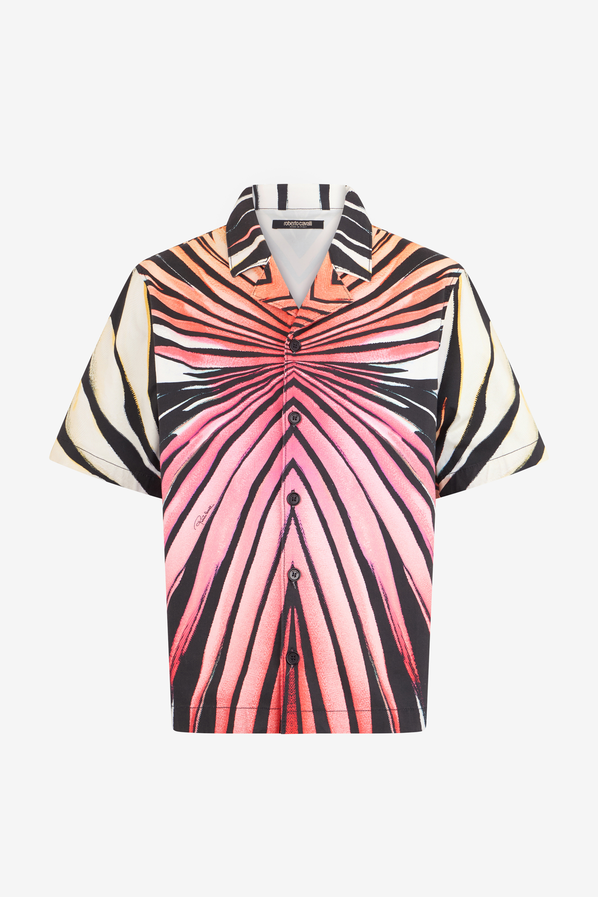 Roberto Cavalli Ray Of Paradise Print Denim Shirt