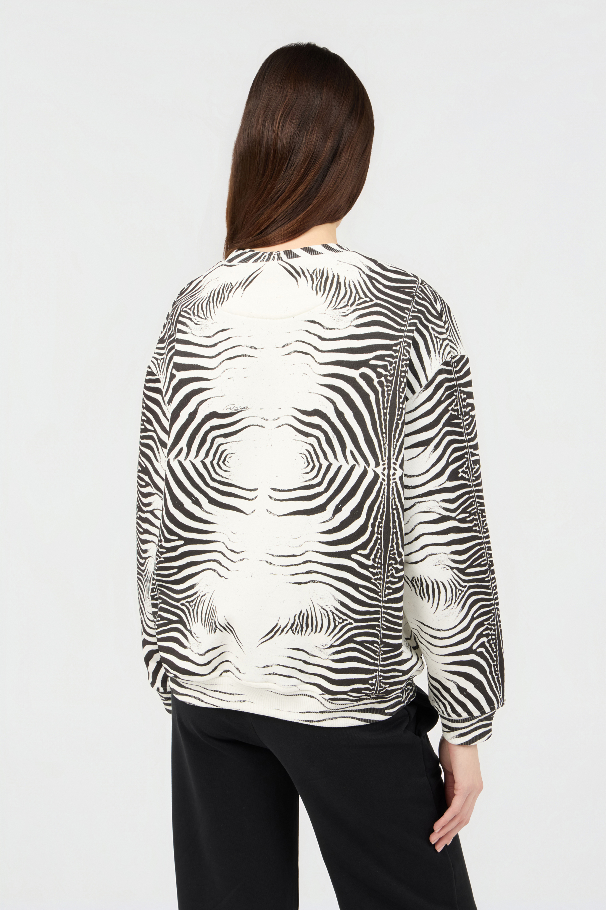 Roberto Cavalli Zebra Print Sweatshirt In Multi