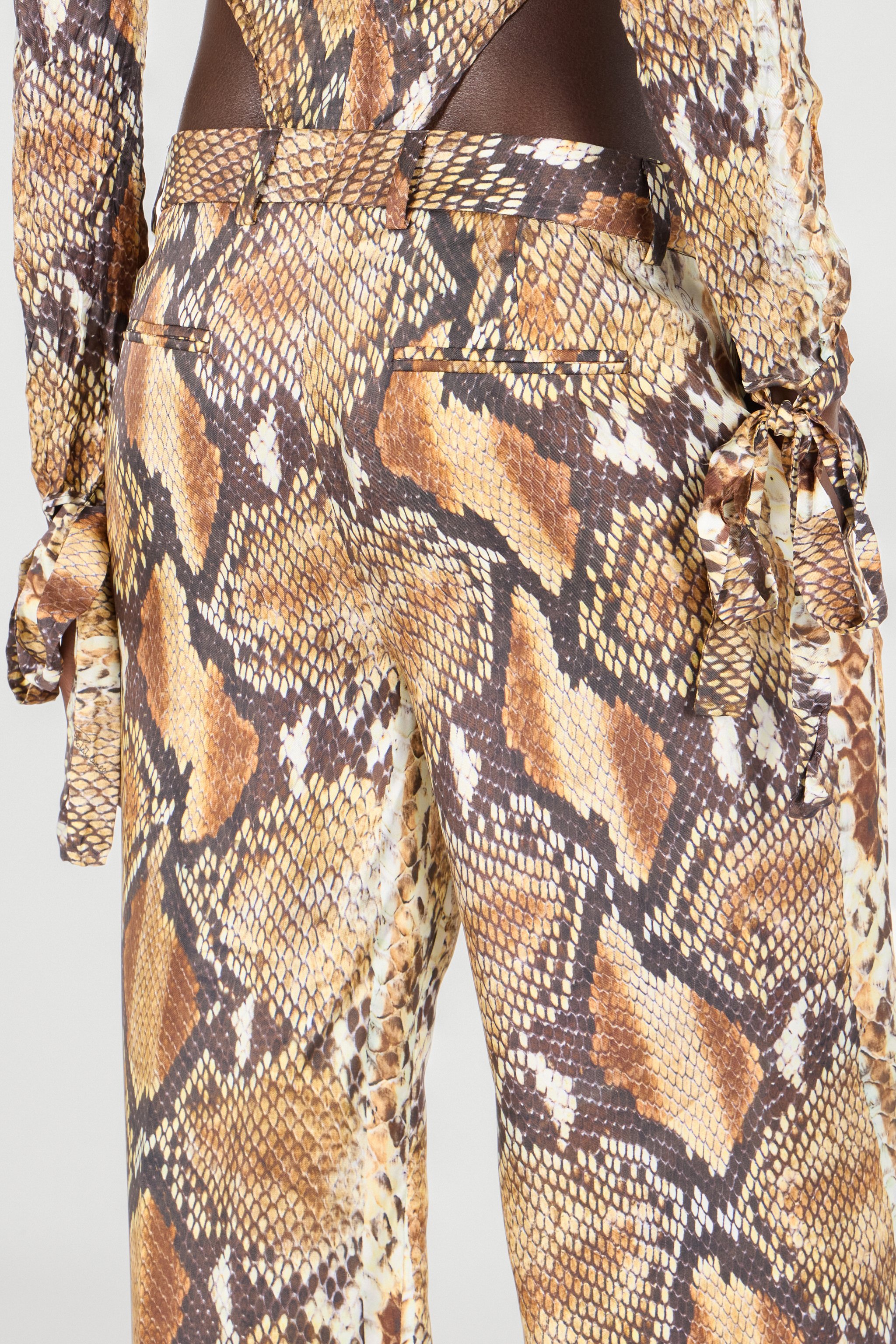 Roberto Cavalli Hose Mit Python-print In Brown