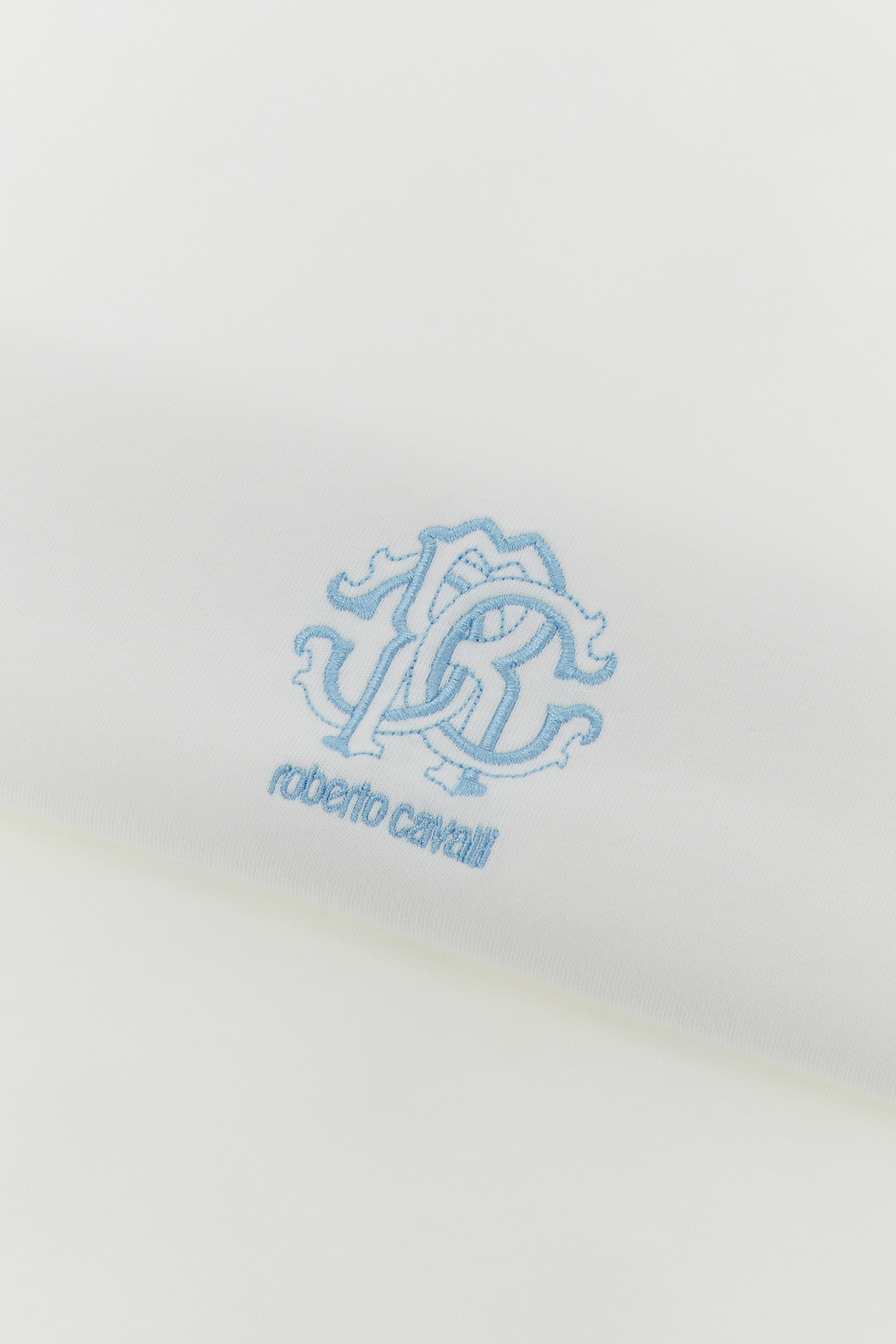 Roberto Cavalli Blanket With Rc Monogram In Light Blue