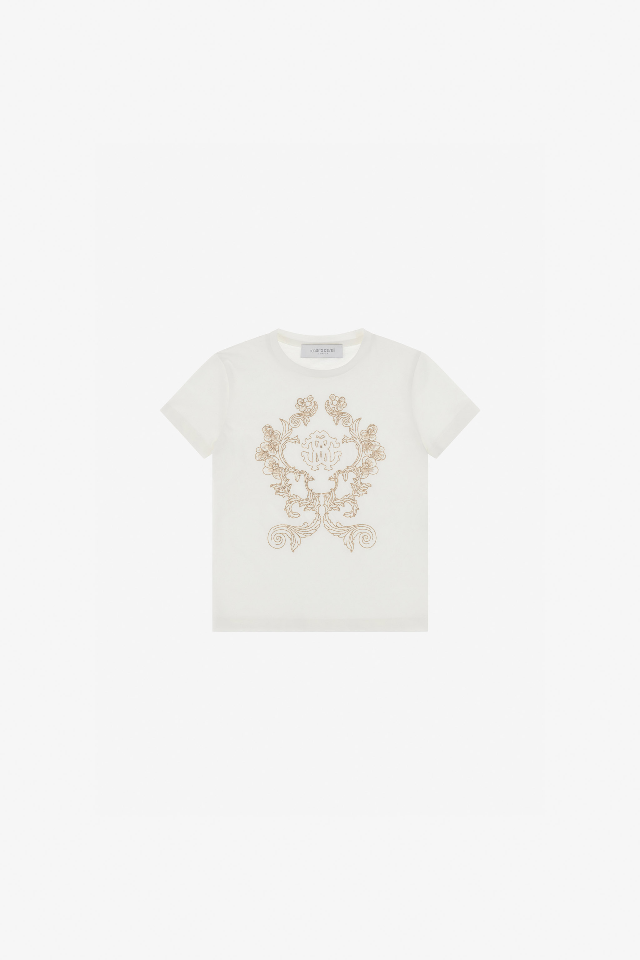 ROBERTO CAVALLI BESTICKTES T-SHIRT MIT MONOGRAMM RC