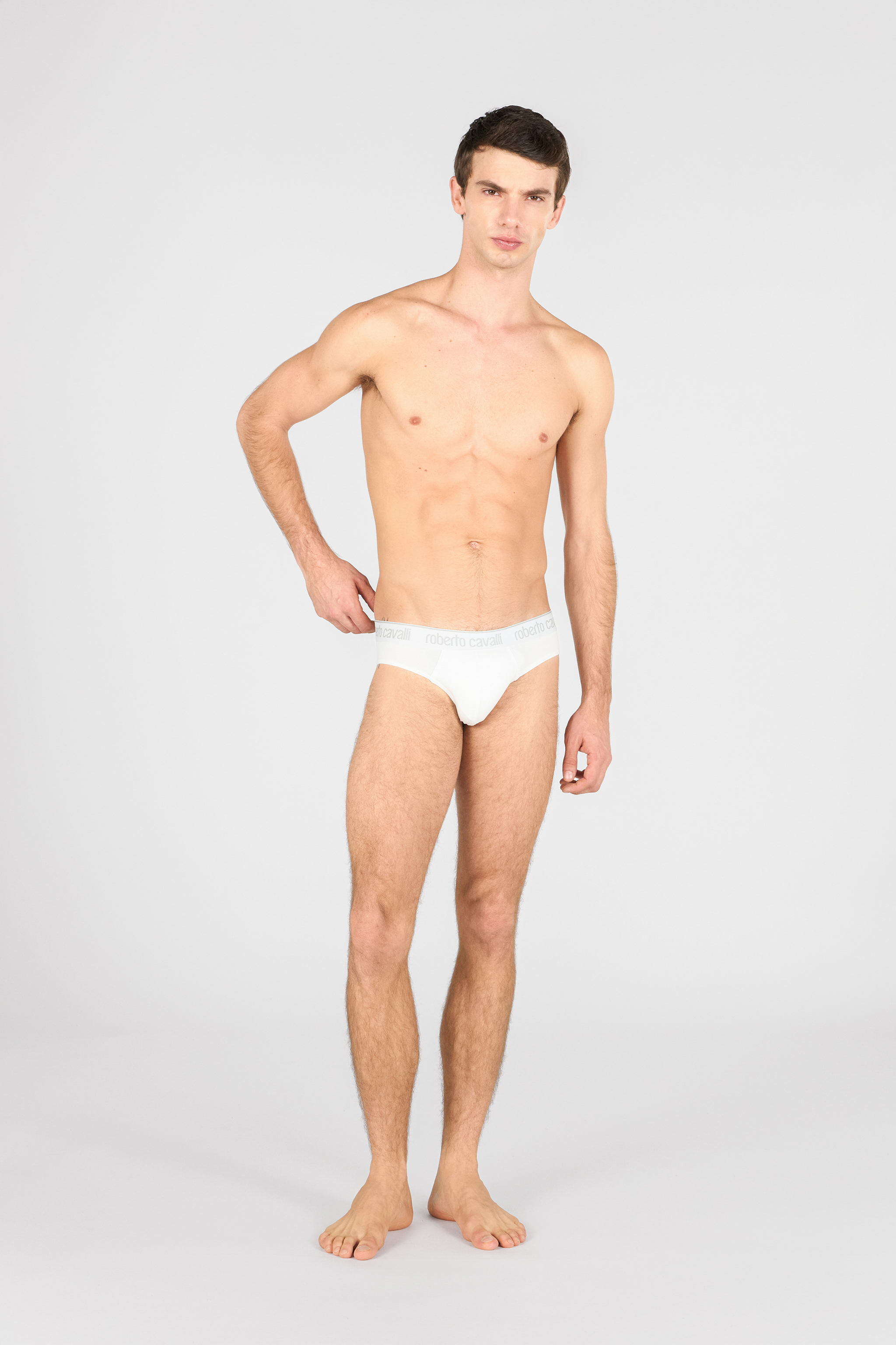 Roberto Cavalli Set Of Two Briefs With Logo Band In White