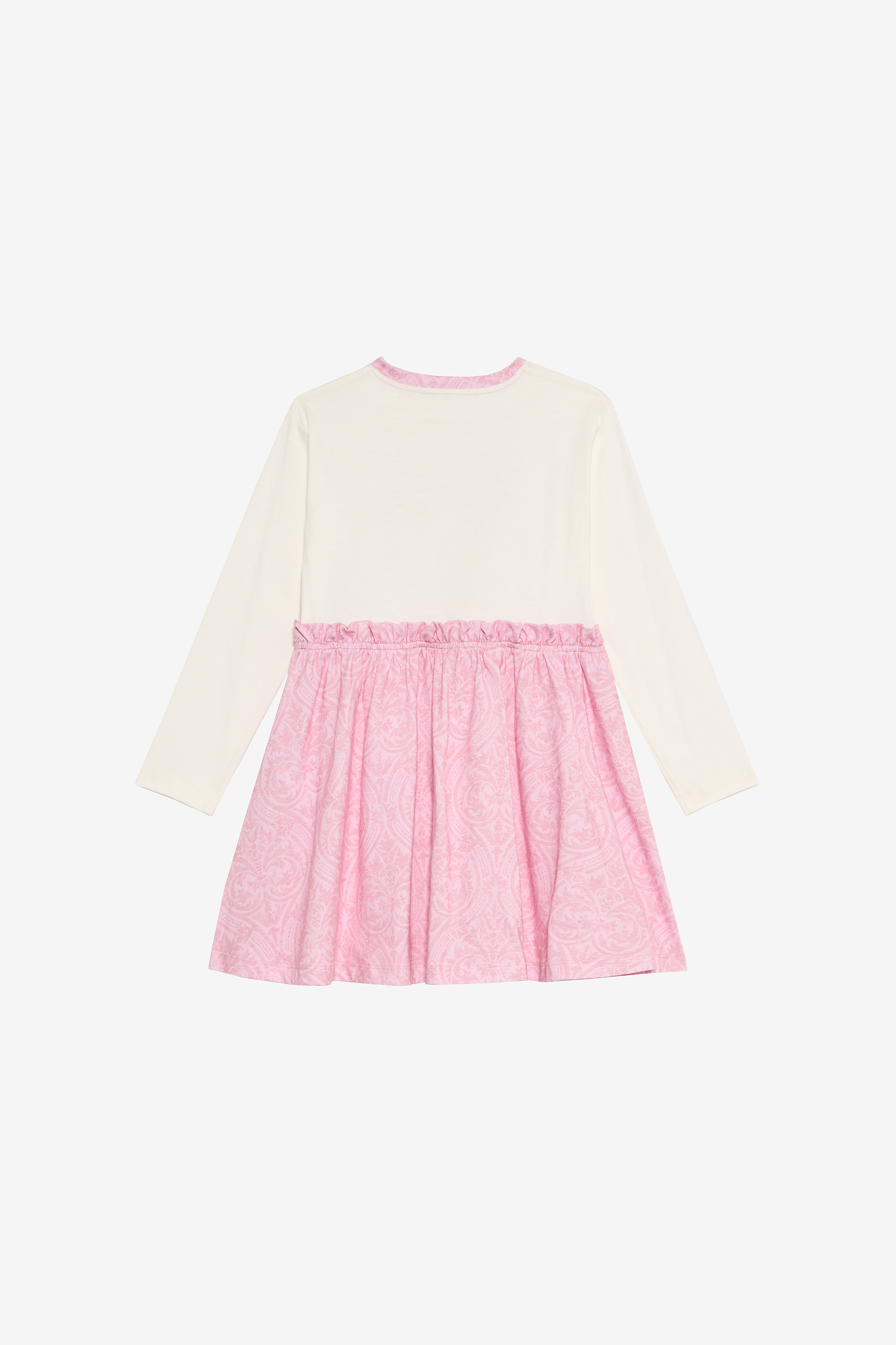 Milk White Dress with Baby Pink Floral Print