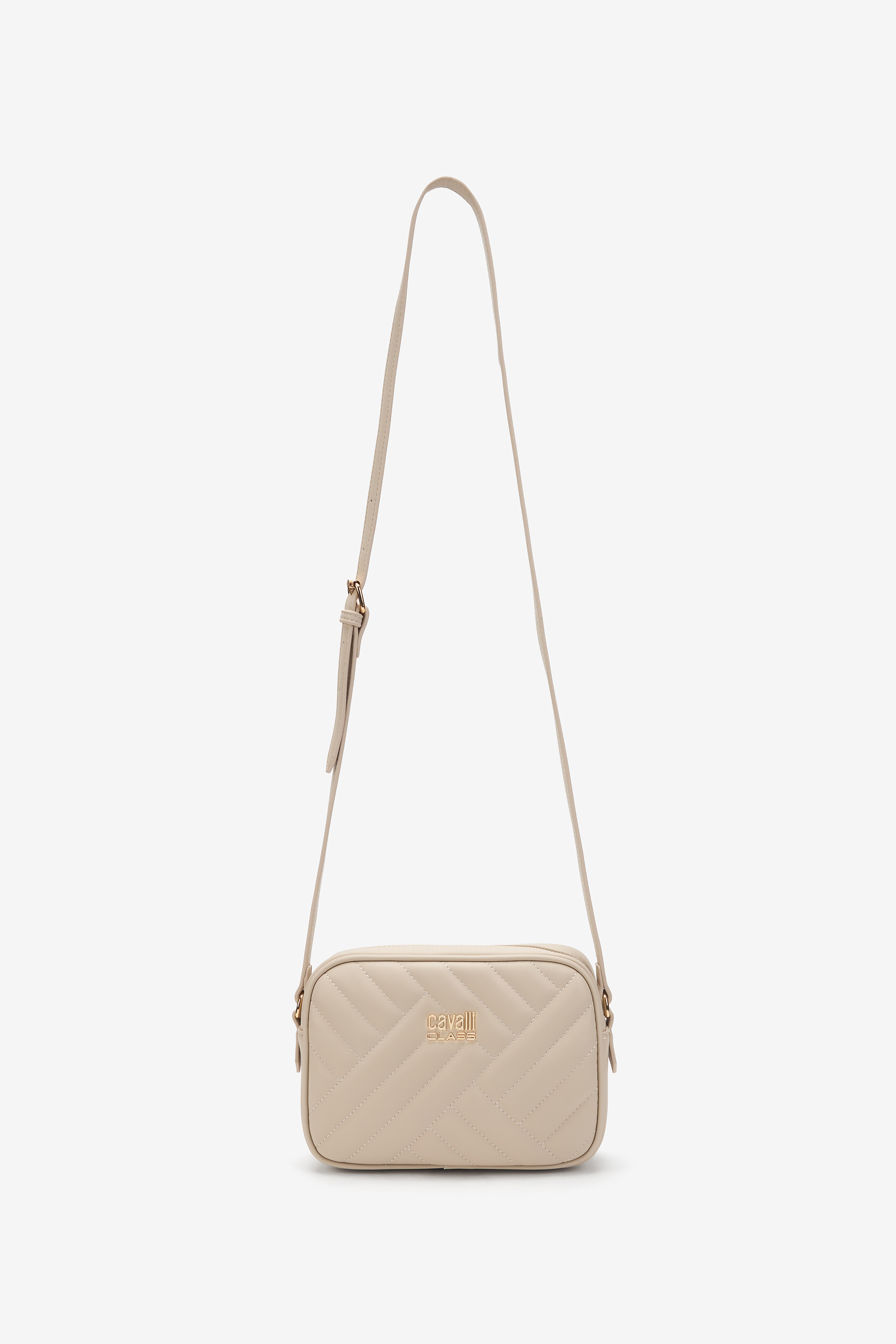 Roberto Cavalli Women's Beige Quilted Crossbody Bag - Woman Bags
