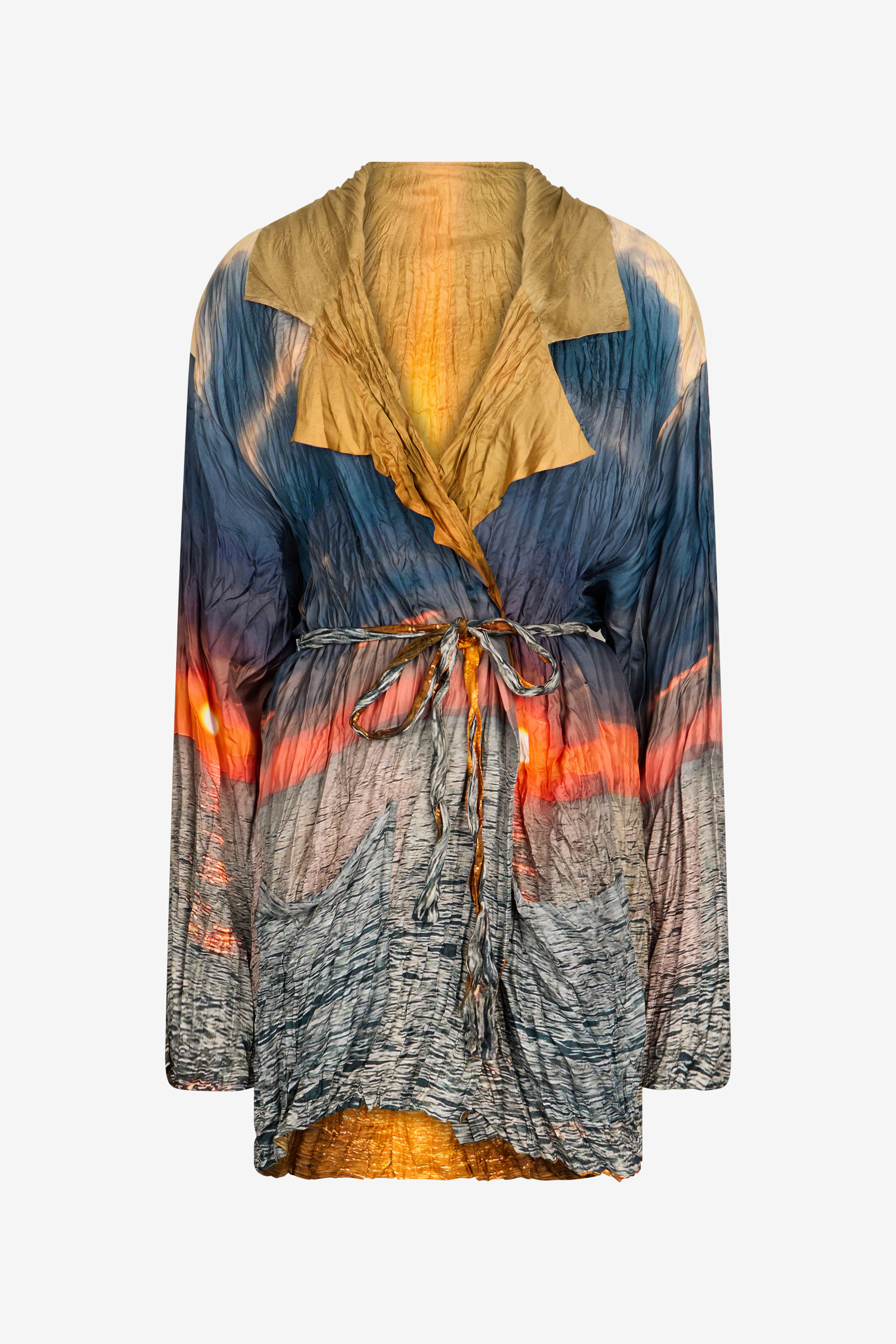 Roberto Cavalli Women's Blue/Orange Sunrise Print Jacket - Ready To Wear