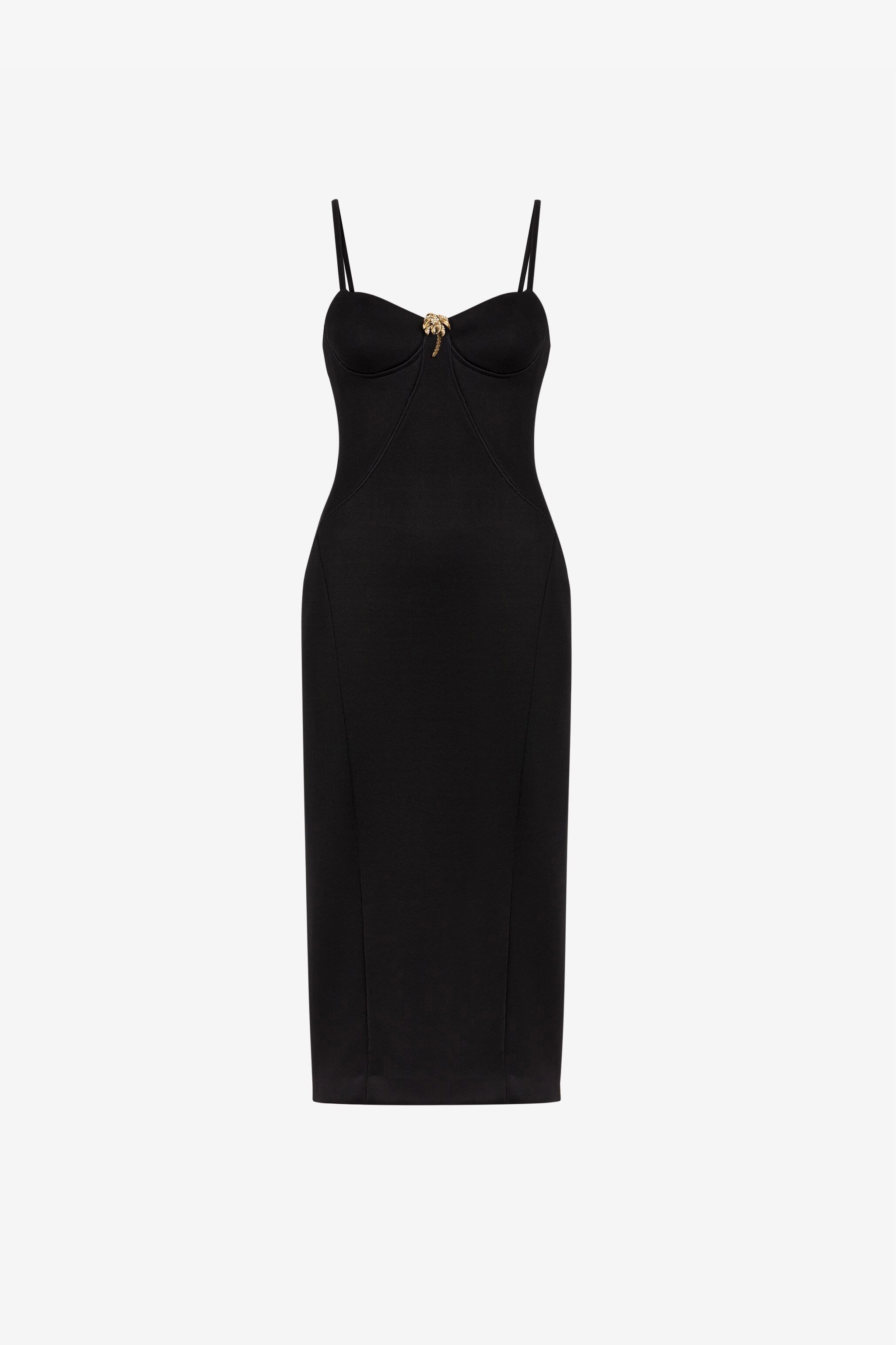 ROBERTO CAVALLI MINI-KLEID MIT PALMENVERZIERUNG UND KORSETT 