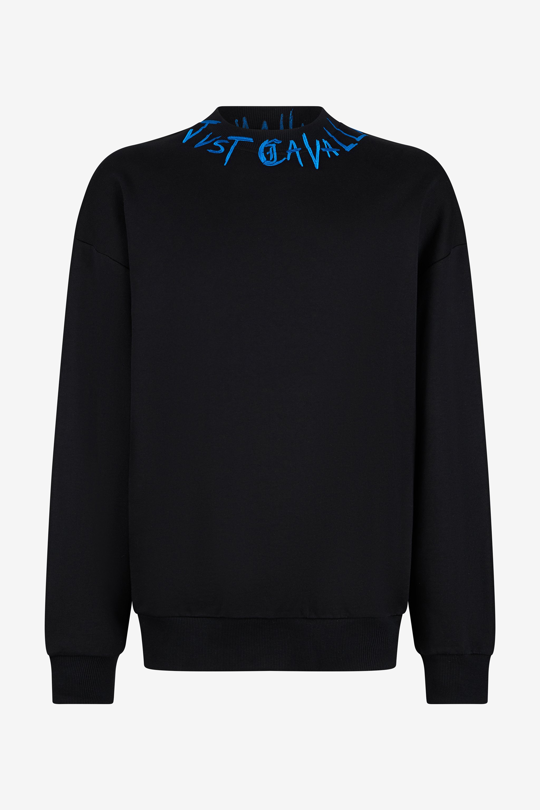 Black Sweatshirt With Graffiti Logo Embroidery